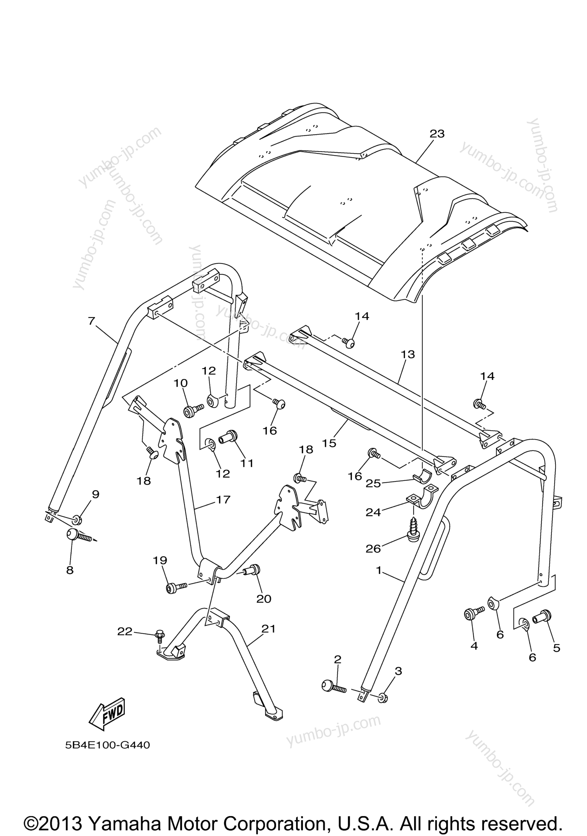 Guard 2 for UTVs YAMAHA RHINO 700 FI SPECIAL EDITION II (YXR70FSP2X) 2008 year