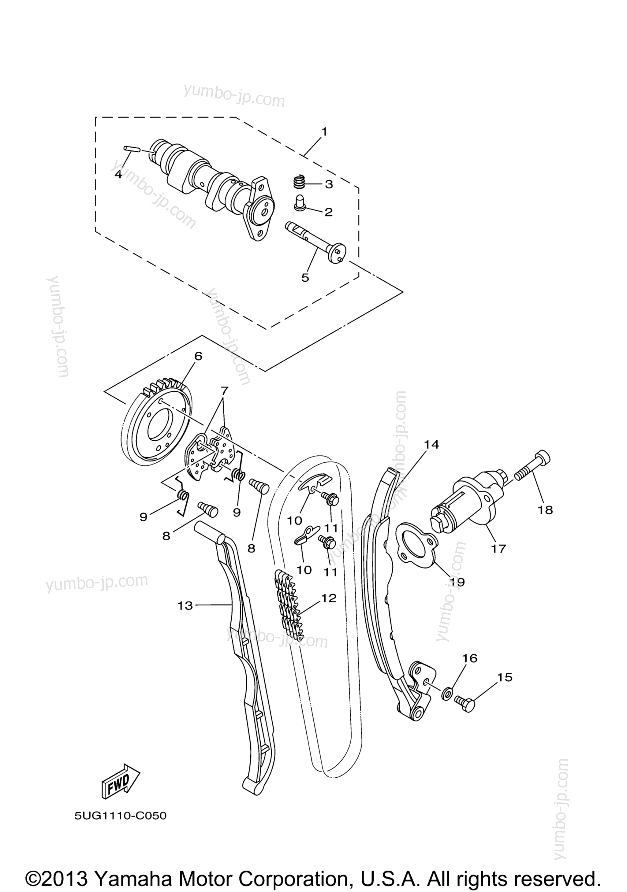 Camshaft Chain для мотовездеходов YAMAHA RHINO HARDWOODS CAMO (YXR660FAHS) 2004 г.