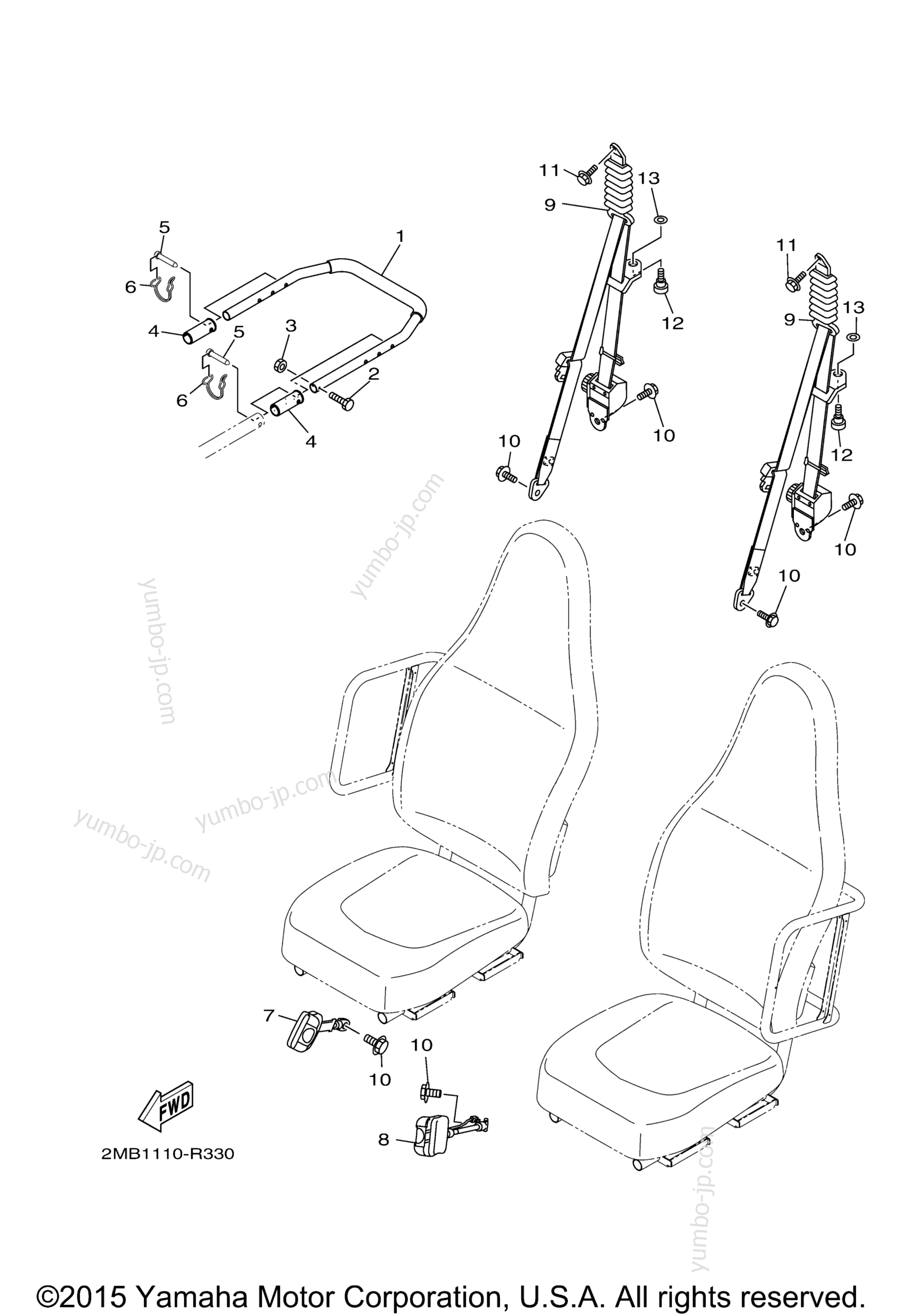 Seat 2 для мотовездеходов YAMAHA WOLVERINE R-SPEC EPS (YXE70WPXGG) 2016 г.