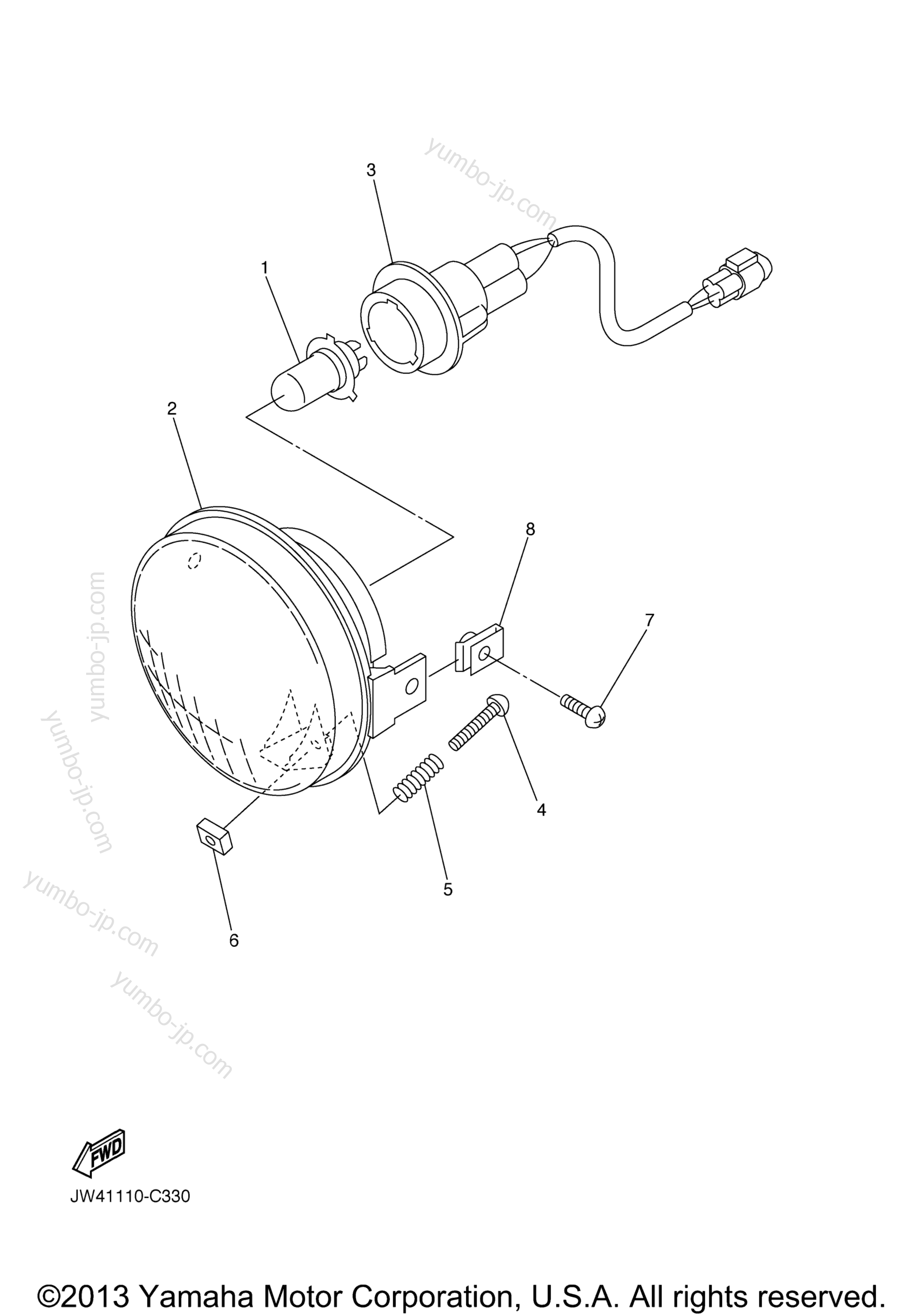 HEADLIGHT для мотовездеходов YAMAHA PRO HAULER 700 (YXP700AS) 2004 г.