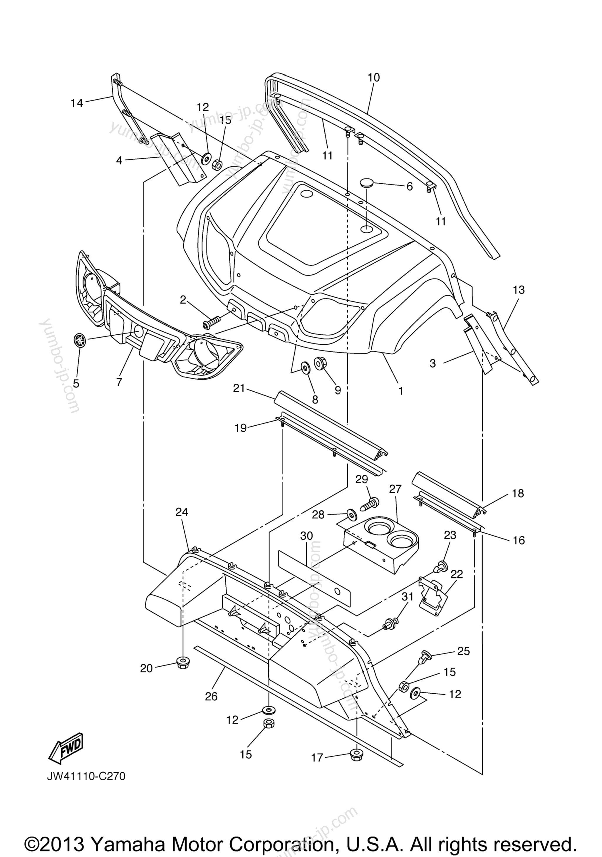 Body for UTVs YAMAHA PRO HAULER 700 (YXP700AT) 2005 year