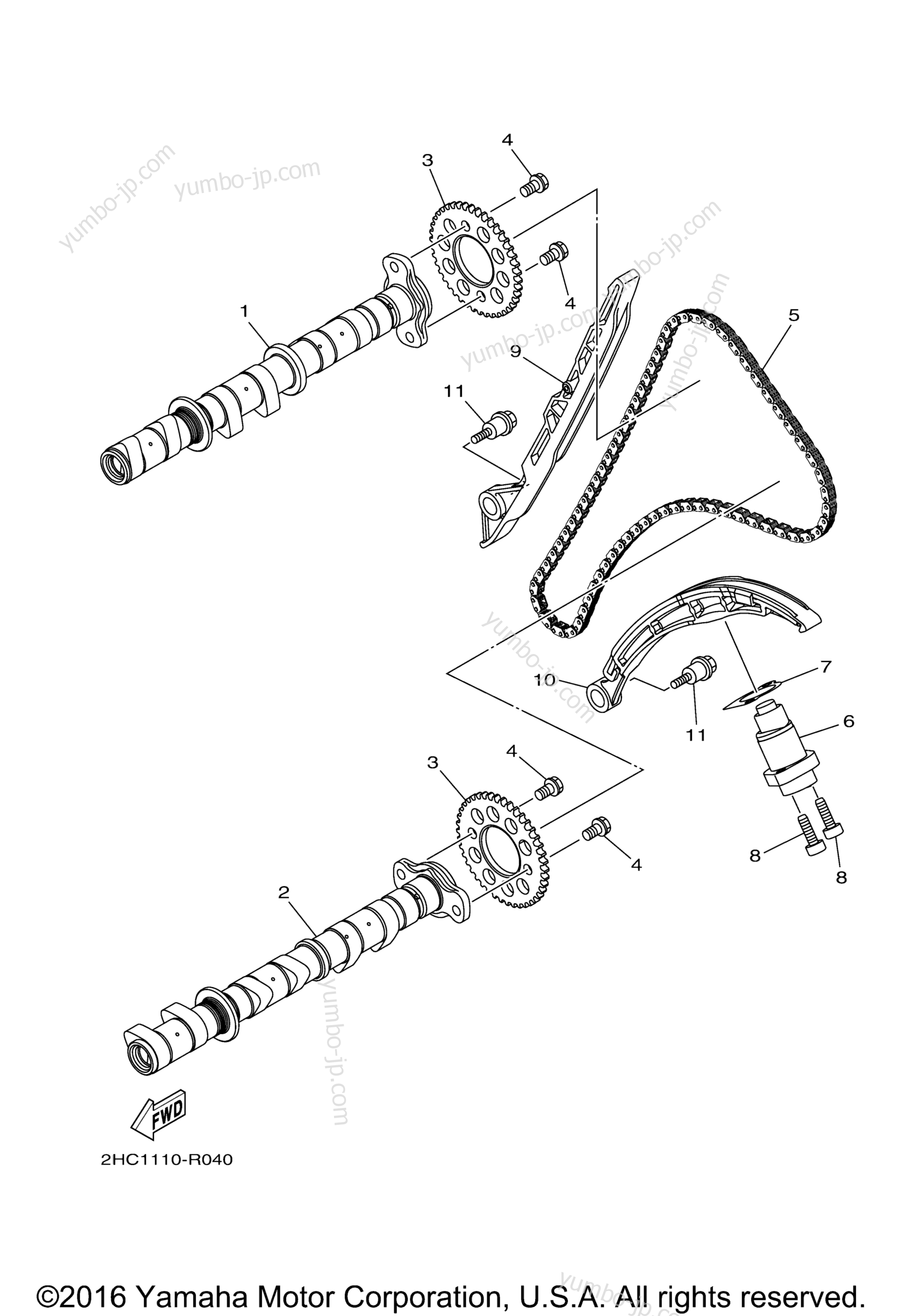 Camshaft Chain для мотовездеходов YAMAHA YXZ1000 EPS (YXZ10YPXGL) 2016 г.