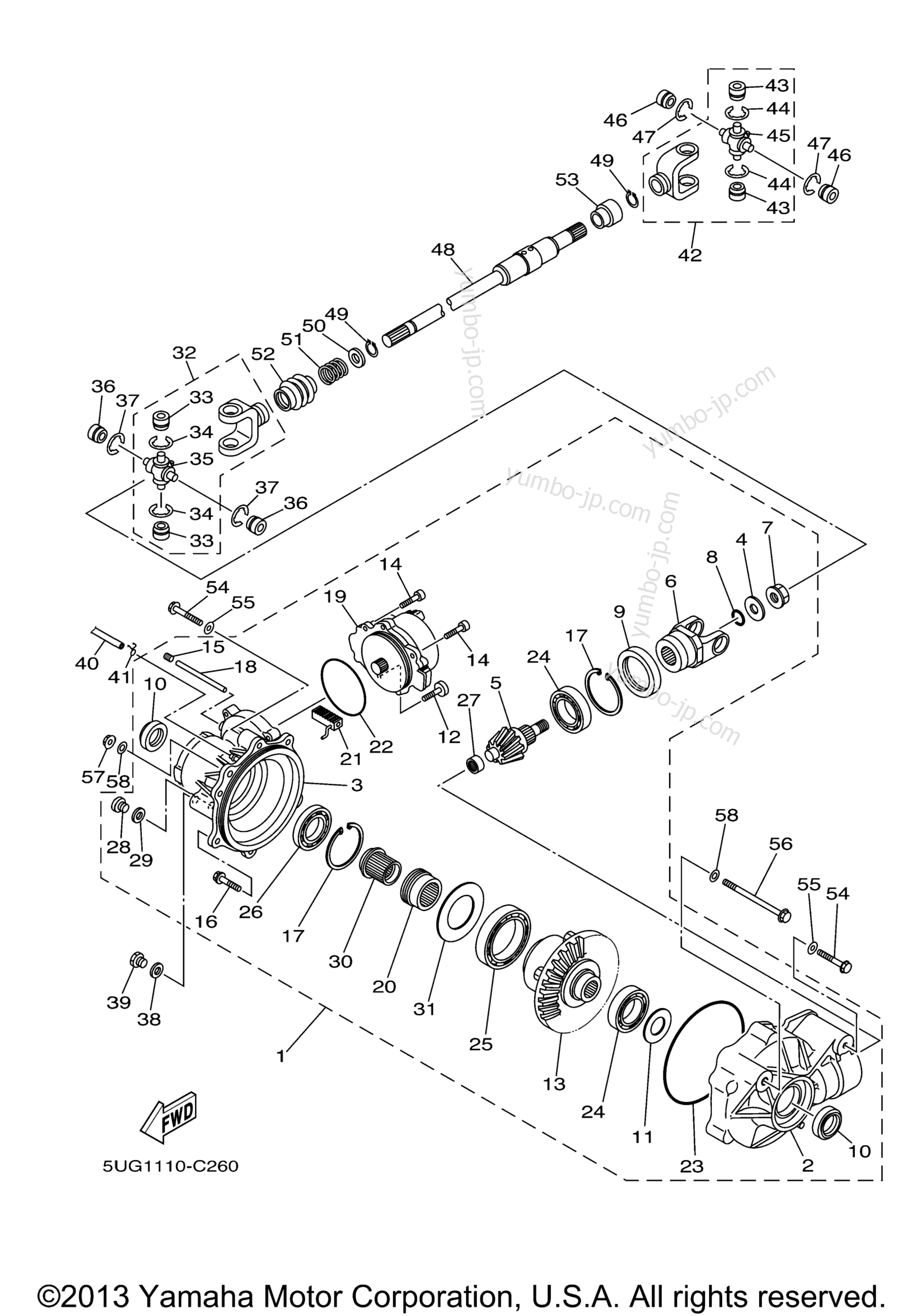 Front Differential for UTVs YAMAHA RHINO 660 (YXR660FAS) 2004 year