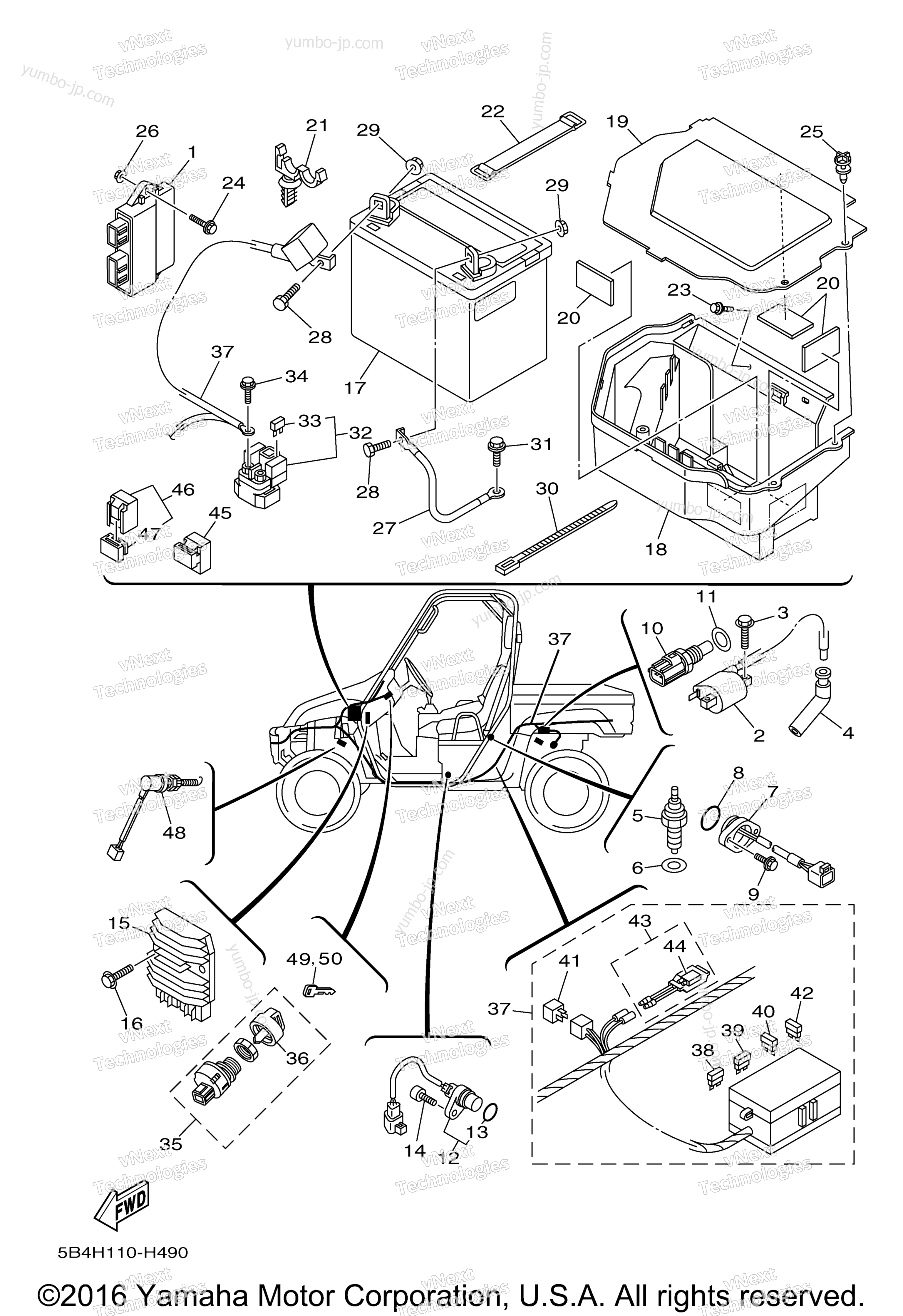 Electrical 1 for UTVs YAMAHA RHINO 700 HUNTER (YXR7FHA) 2011 year