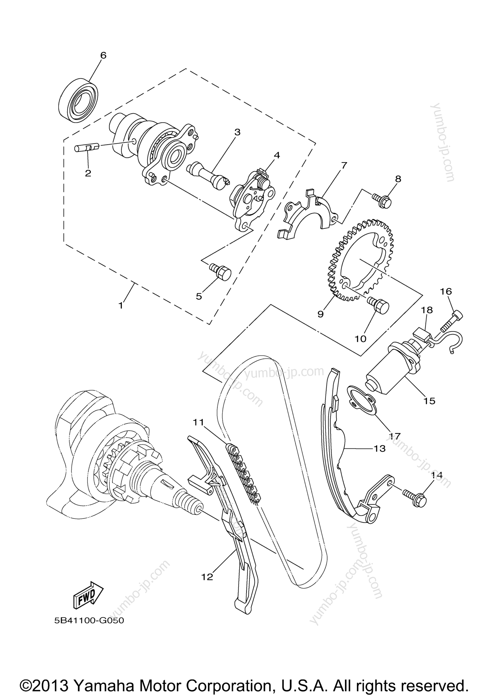 Camshaft Chain для мотовездеходов YAMAHA RHINO 700 HUNTER (YXR7FHA) 2011 г.