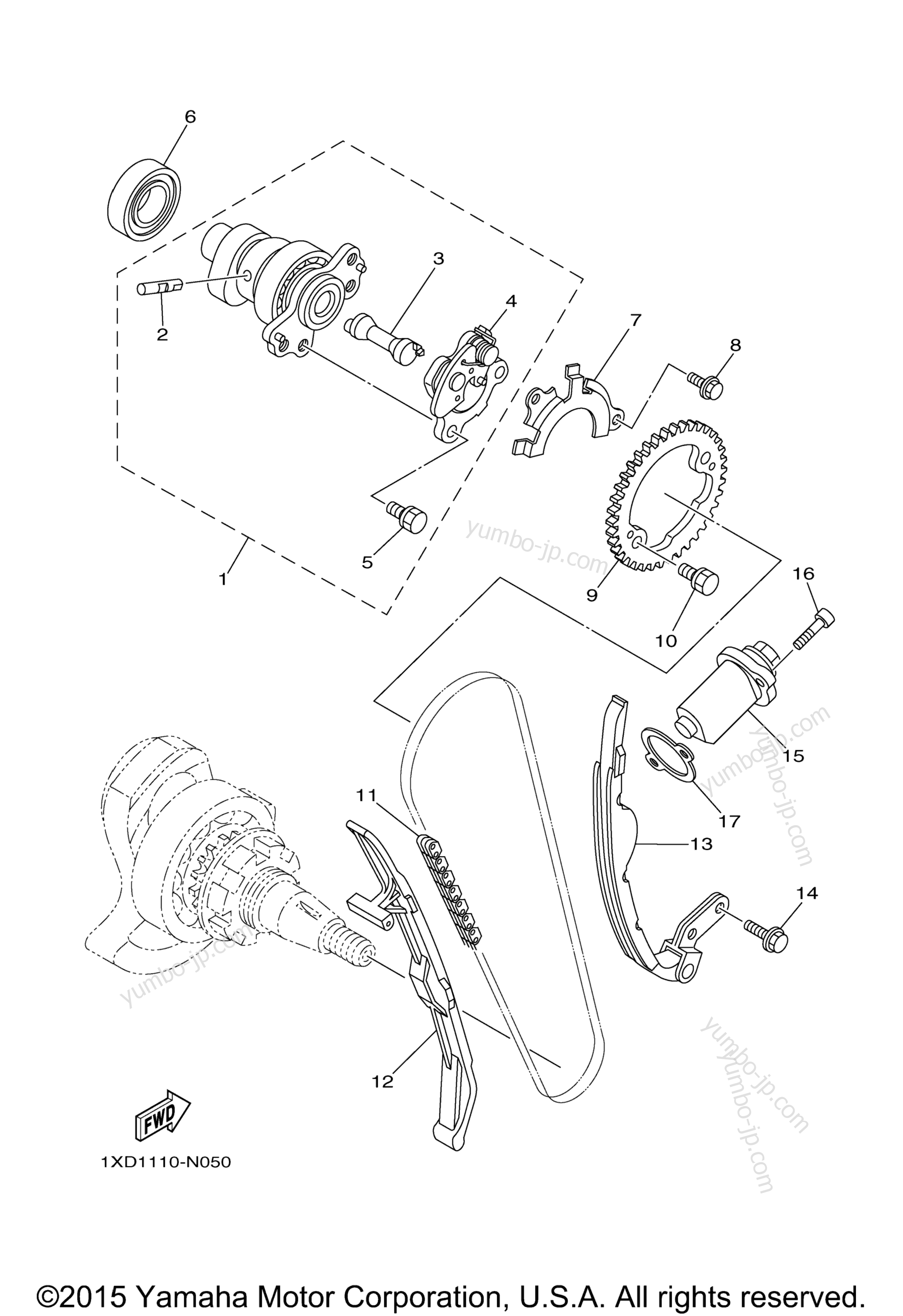 Camshaft Chain для мотовездеходов YAMAHA VIKING VI EPS RANCH EDITION (YXC70VPRGC) 2016 г.