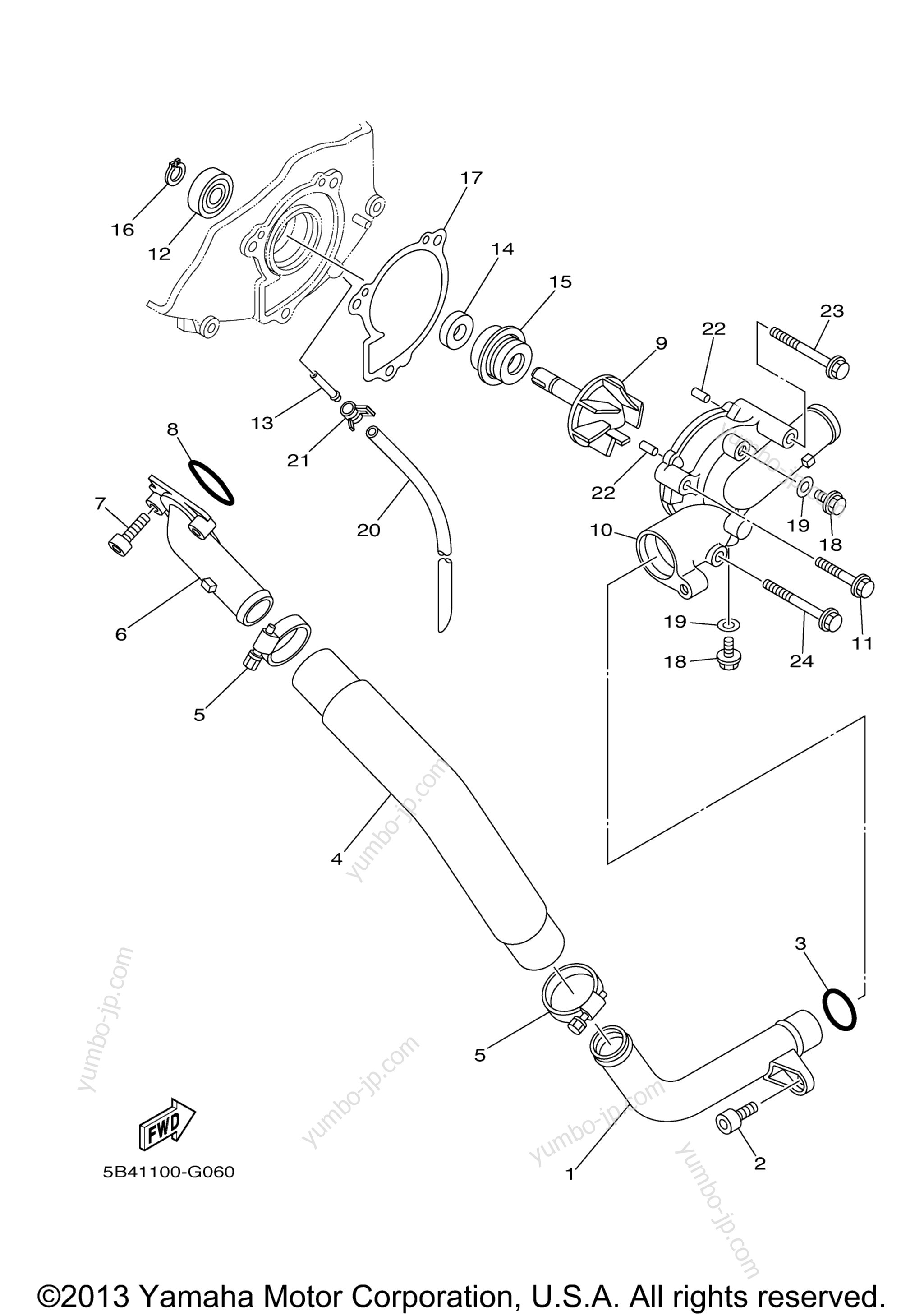 WATER PUMP for UTVs YAMAHA RHINO 700 FI SPECIAL EDITION I (YXR70FSEPX) 2008 year