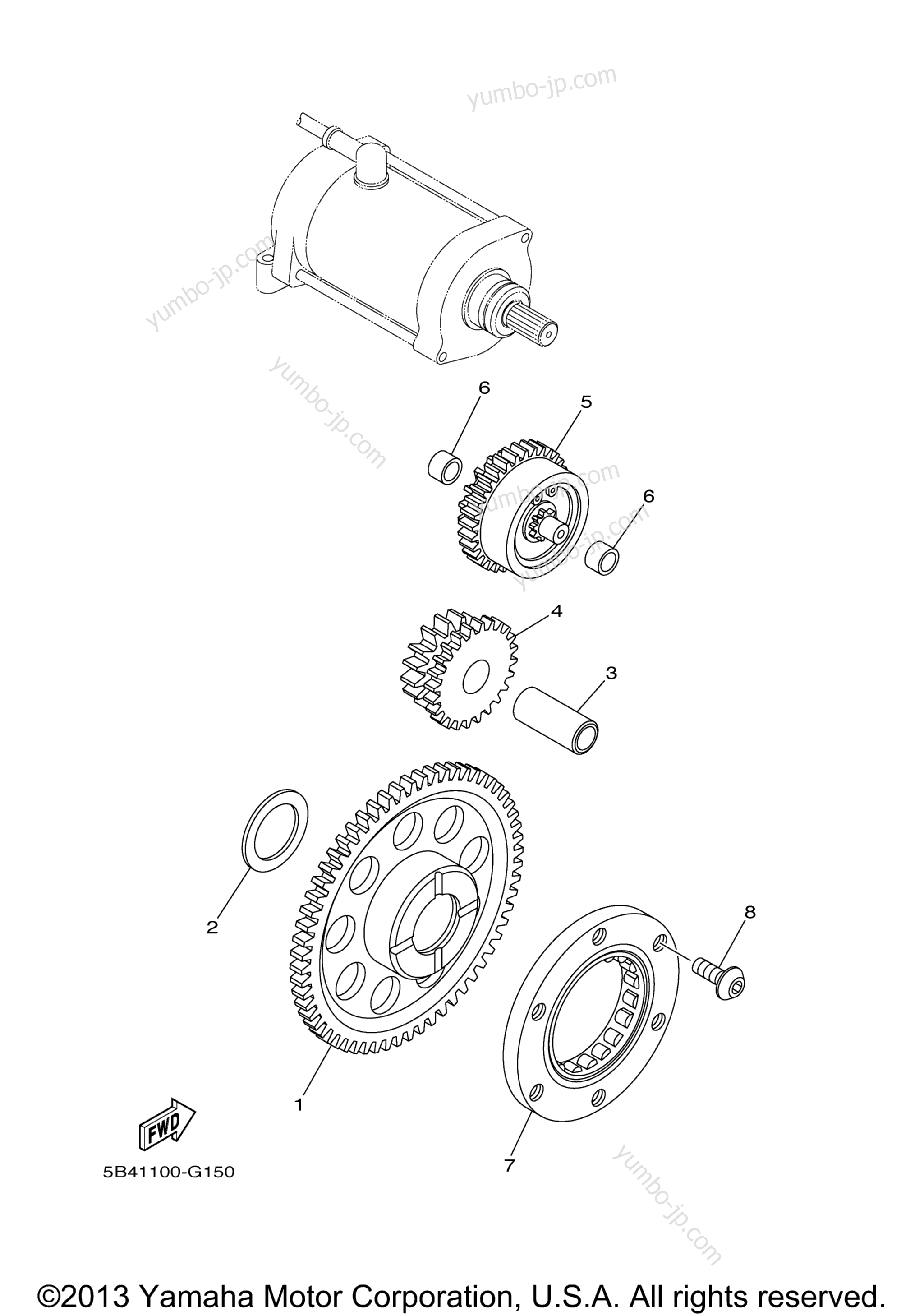 STARTER CLUTCH for UTVs YAMAHA RHINO 700 FI SPECIAL EDITION II (YXR70FSP2X) 2008 year