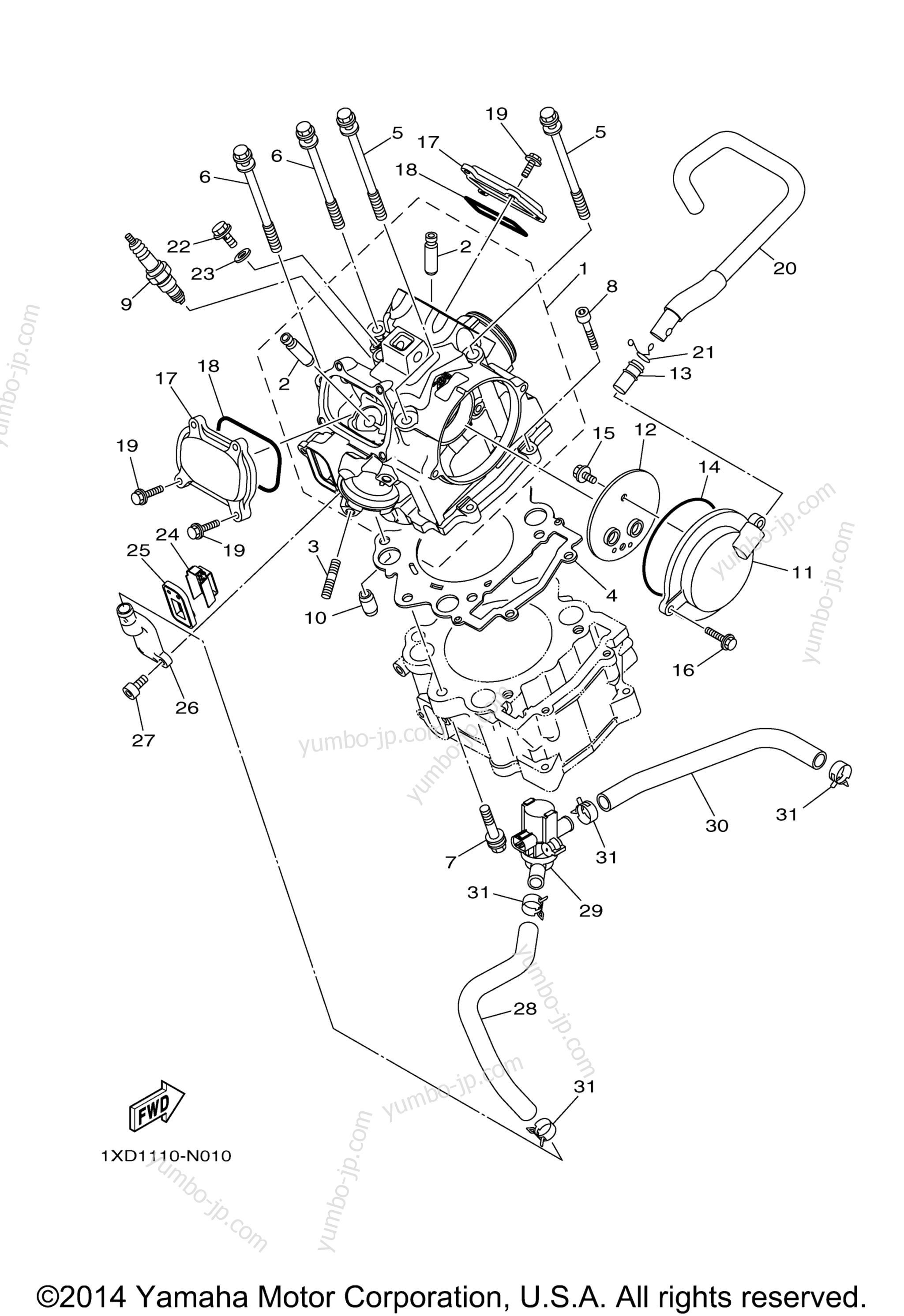 CYLINDER HEAD for UTVs YAMAHA VIKING (YXM700DFL) 2015 year