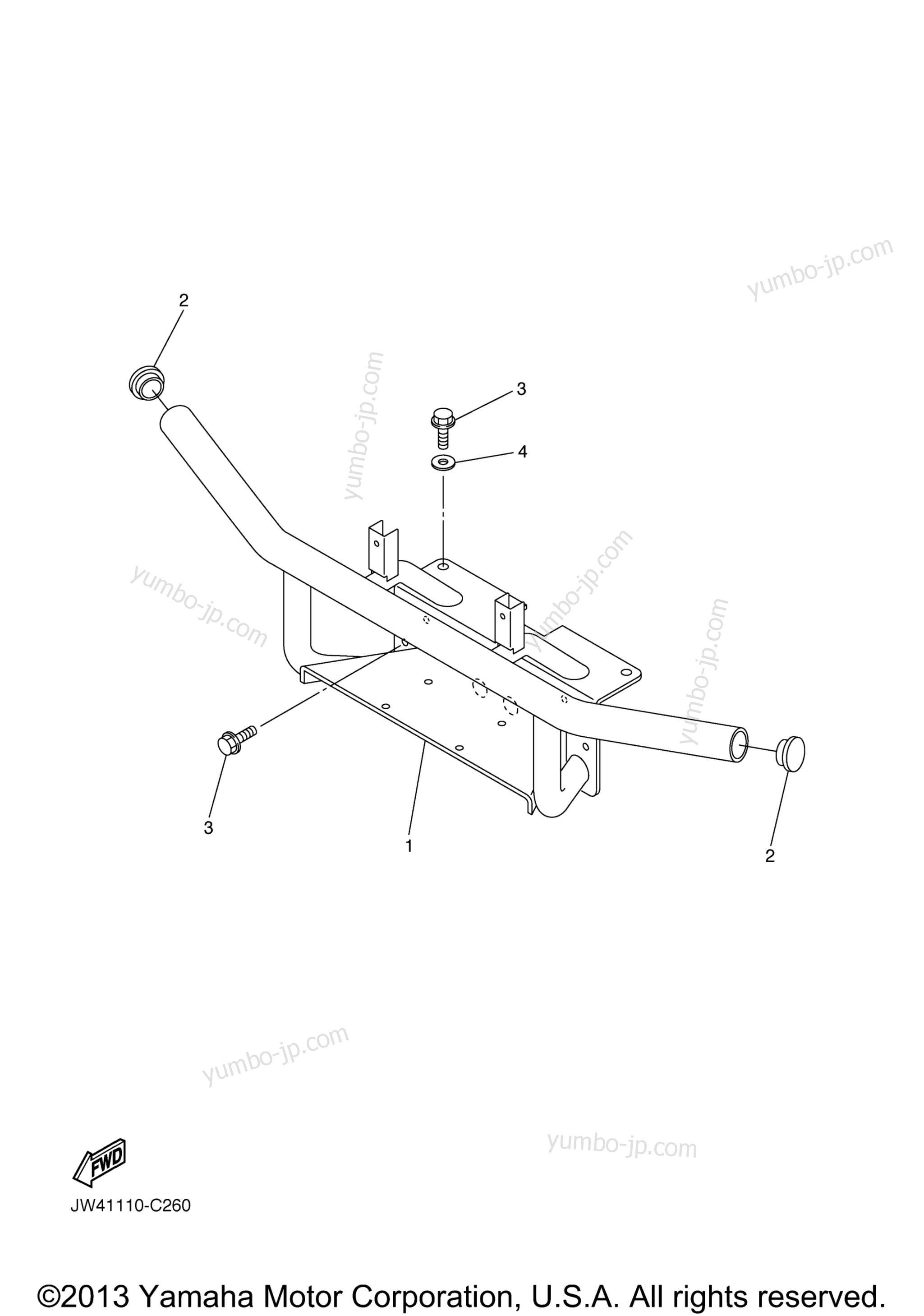 Bumper для мотовездеходов YAMAHA PRO HAULER 700 (YXP700AS) 2004 г.