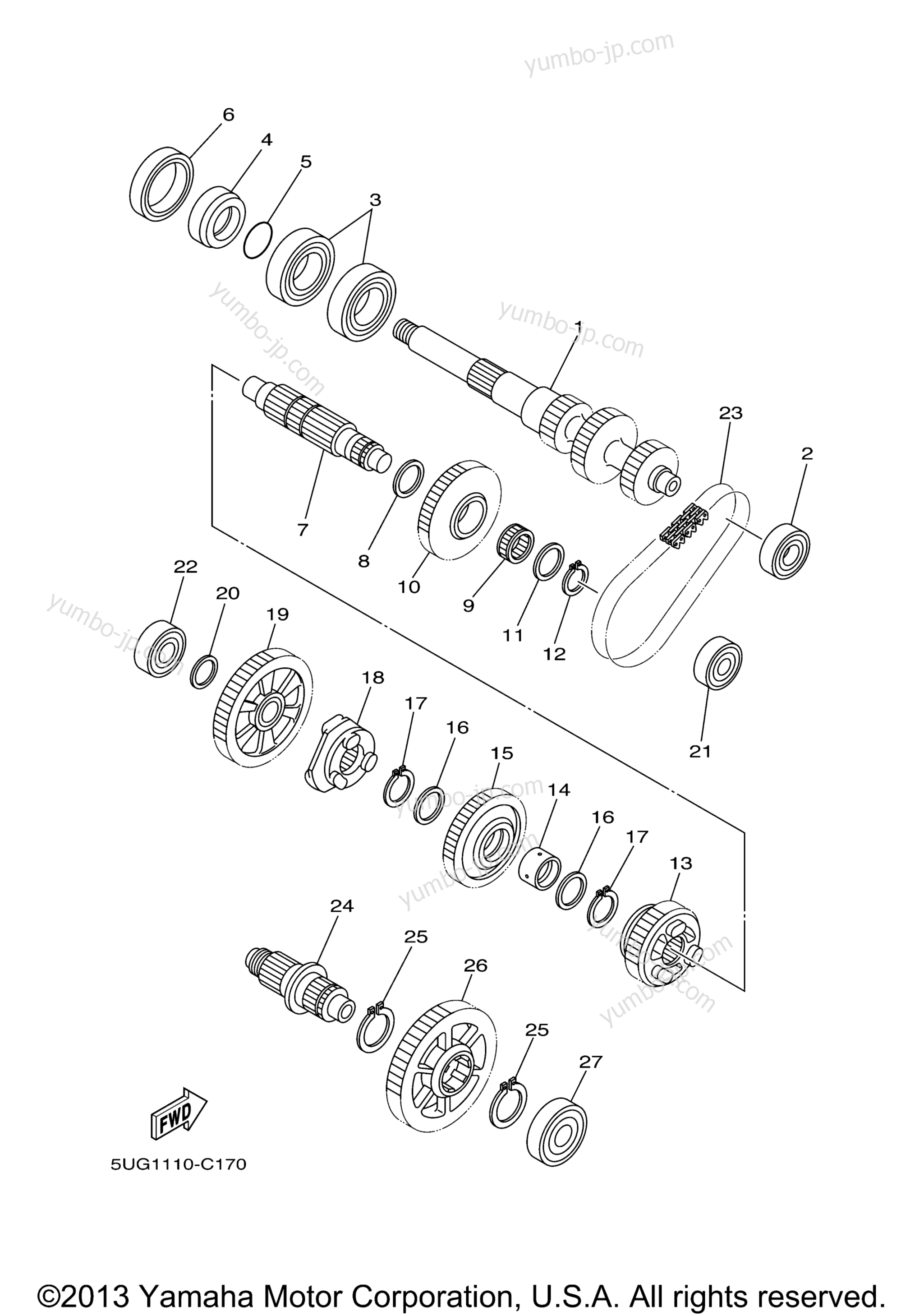 TRANSMISSION for UTVs YAMAHA RHINO HARDWOODS CAMO (YXR660FAHS) 2004 year