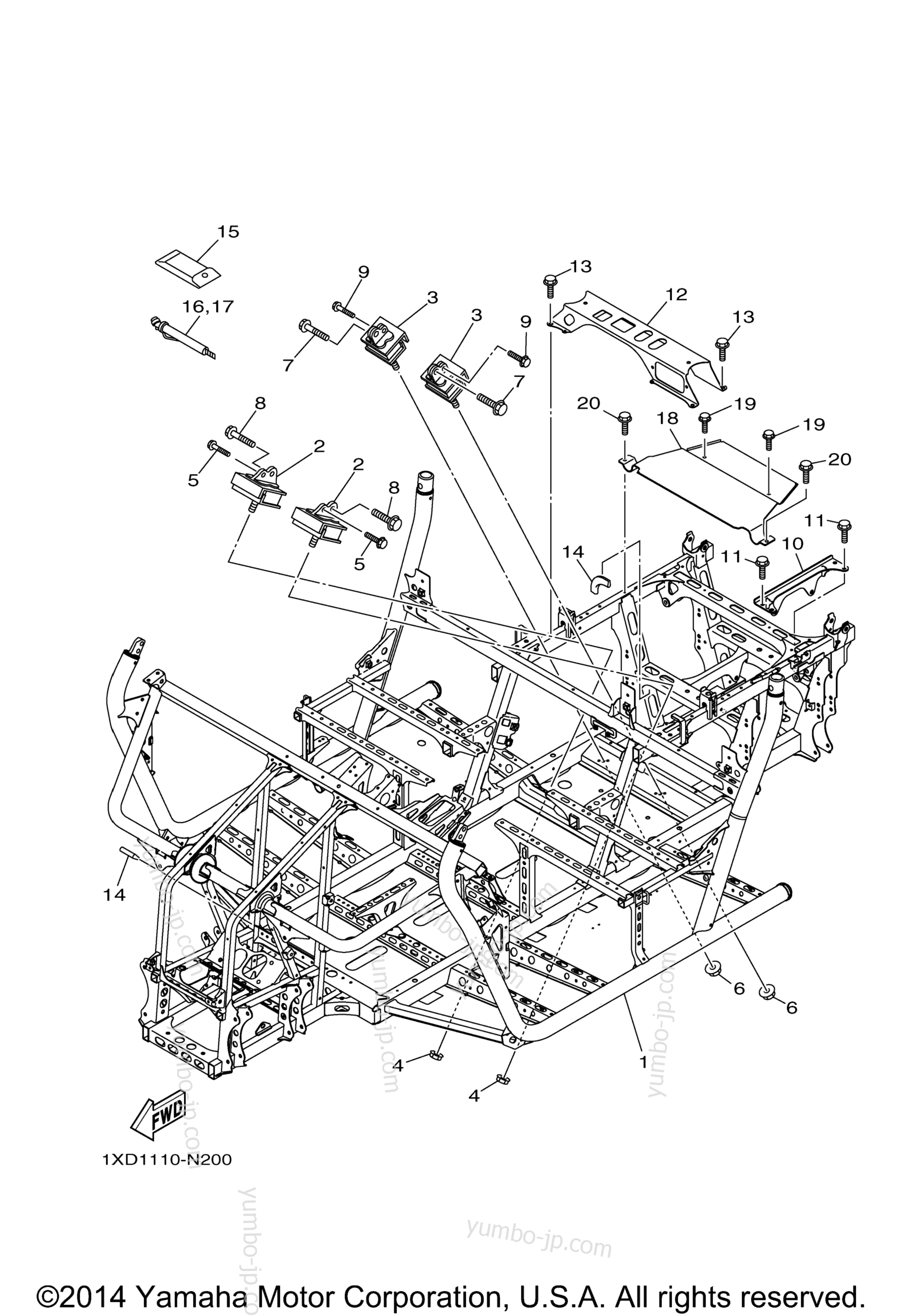 FRAME for UTVs YAMAHA VIKING 700 (YXM700DEL) 2014 year