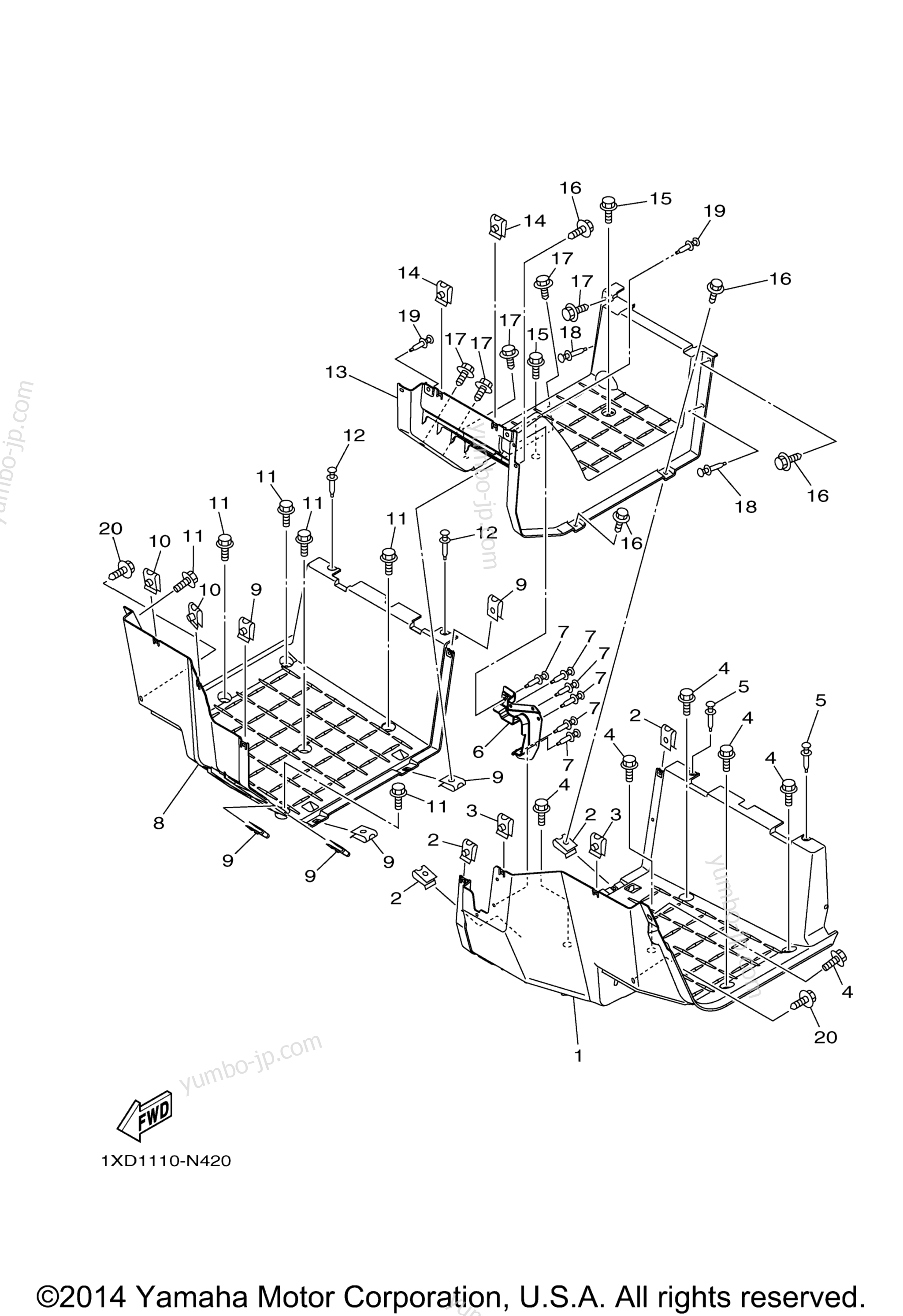 Stand Footrest для мотовездеходов YAMAHA VIKING 700 (YXM700DEL) 2014 г.