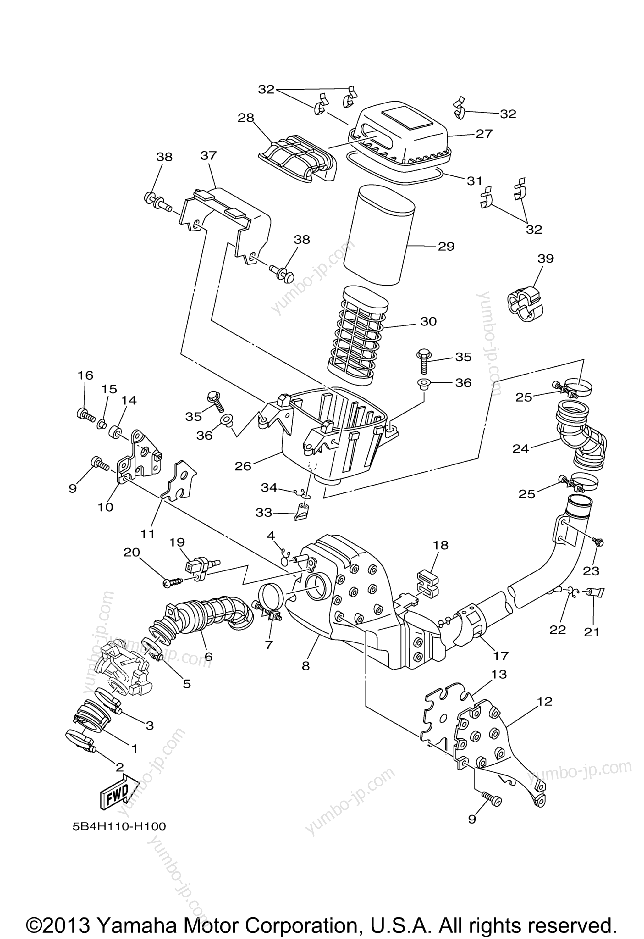 Intake для мотовездеходов YAMAHA RHINO 700 HUNTER (YXR7FHA) 2011 г.