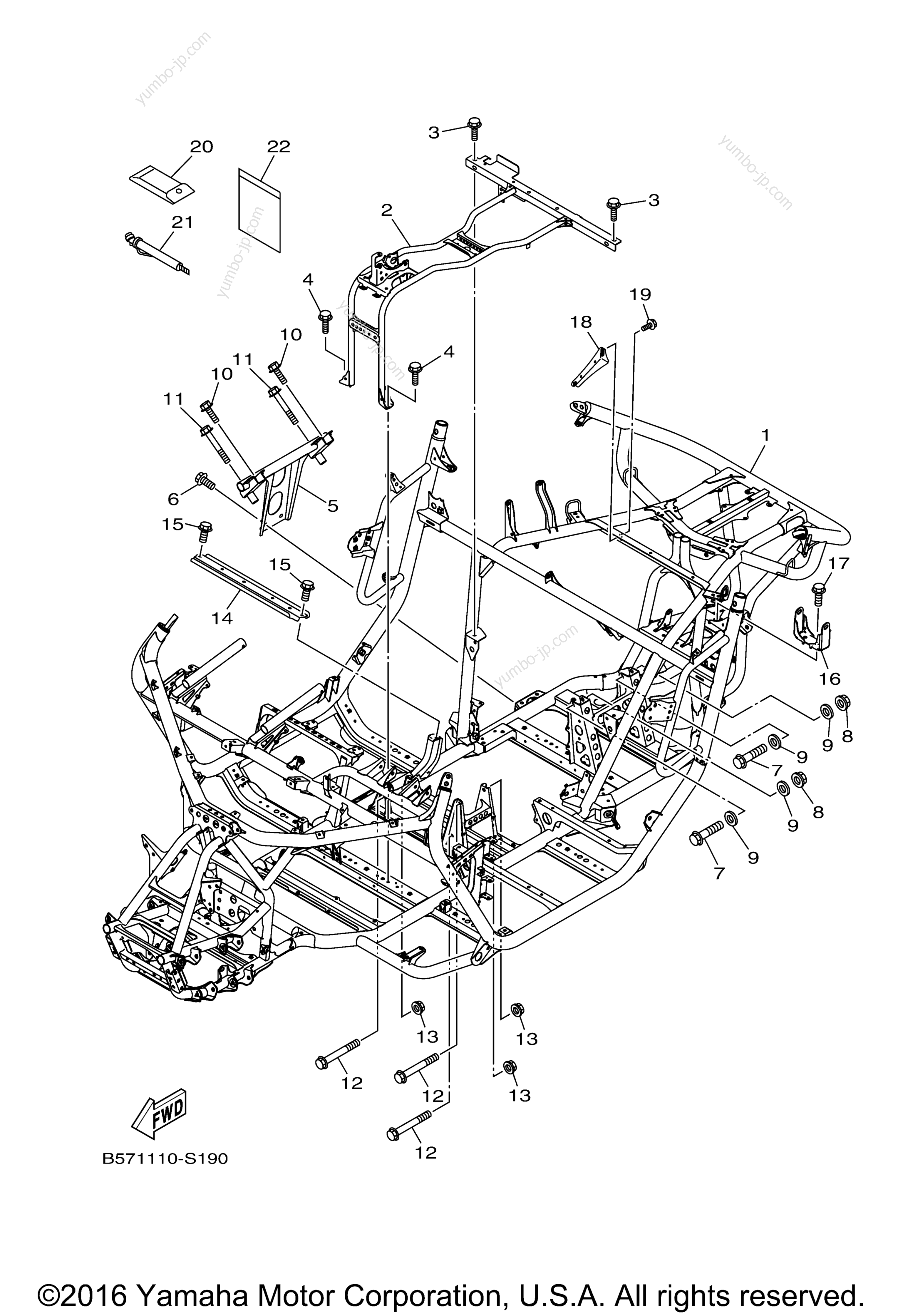 FRAME for UTVs YAMAHA YXZ1000R EPS SS SE (YXZ10YESHB) 2017 year