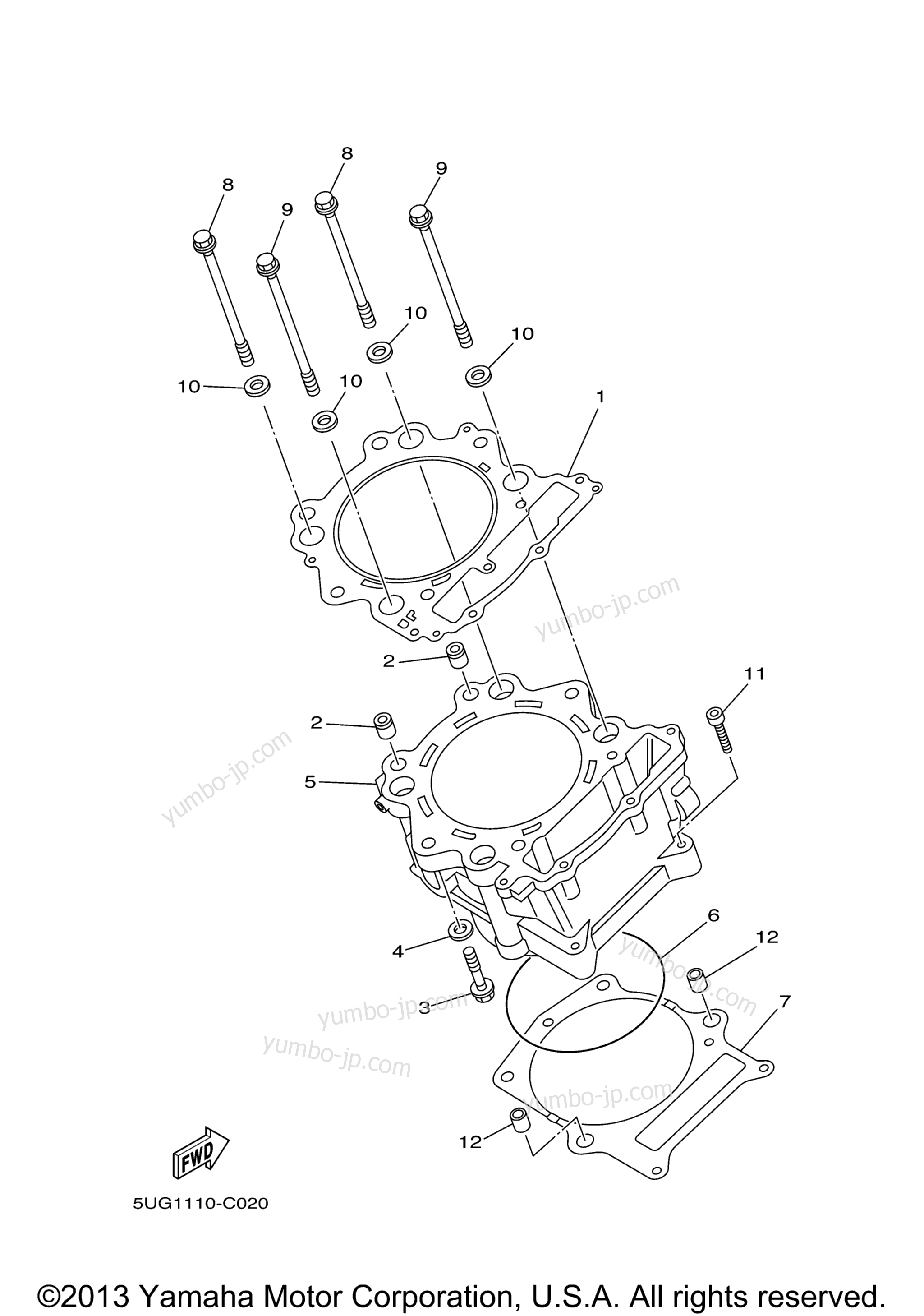 CYLINDER for UTVs YAMAHA RHINO HUNTER (YXR660FAHT) 2005 year