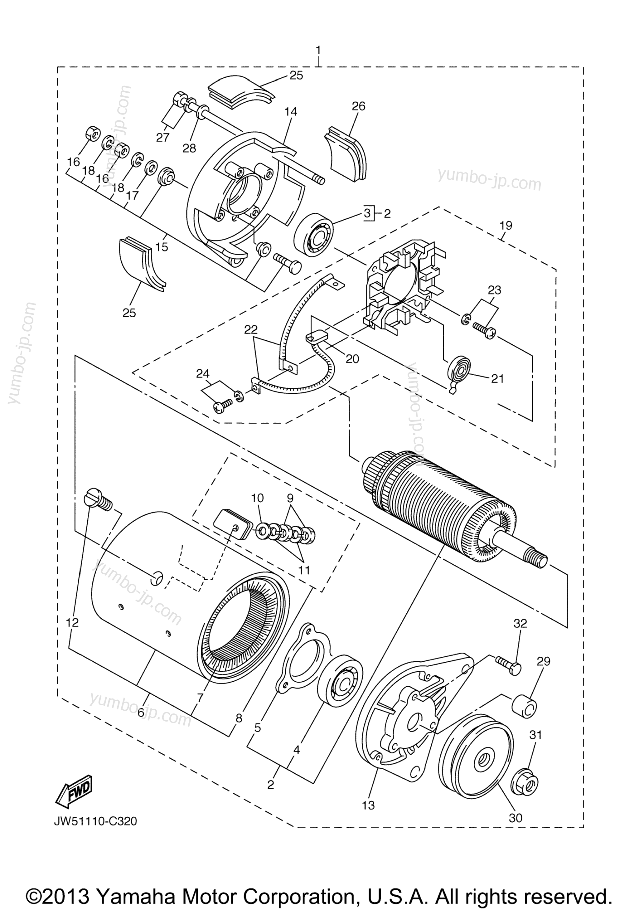 STARTING MOTOR for UTVs YAMAHA PRO HAULER 700 (YXP700AT) 2005 year