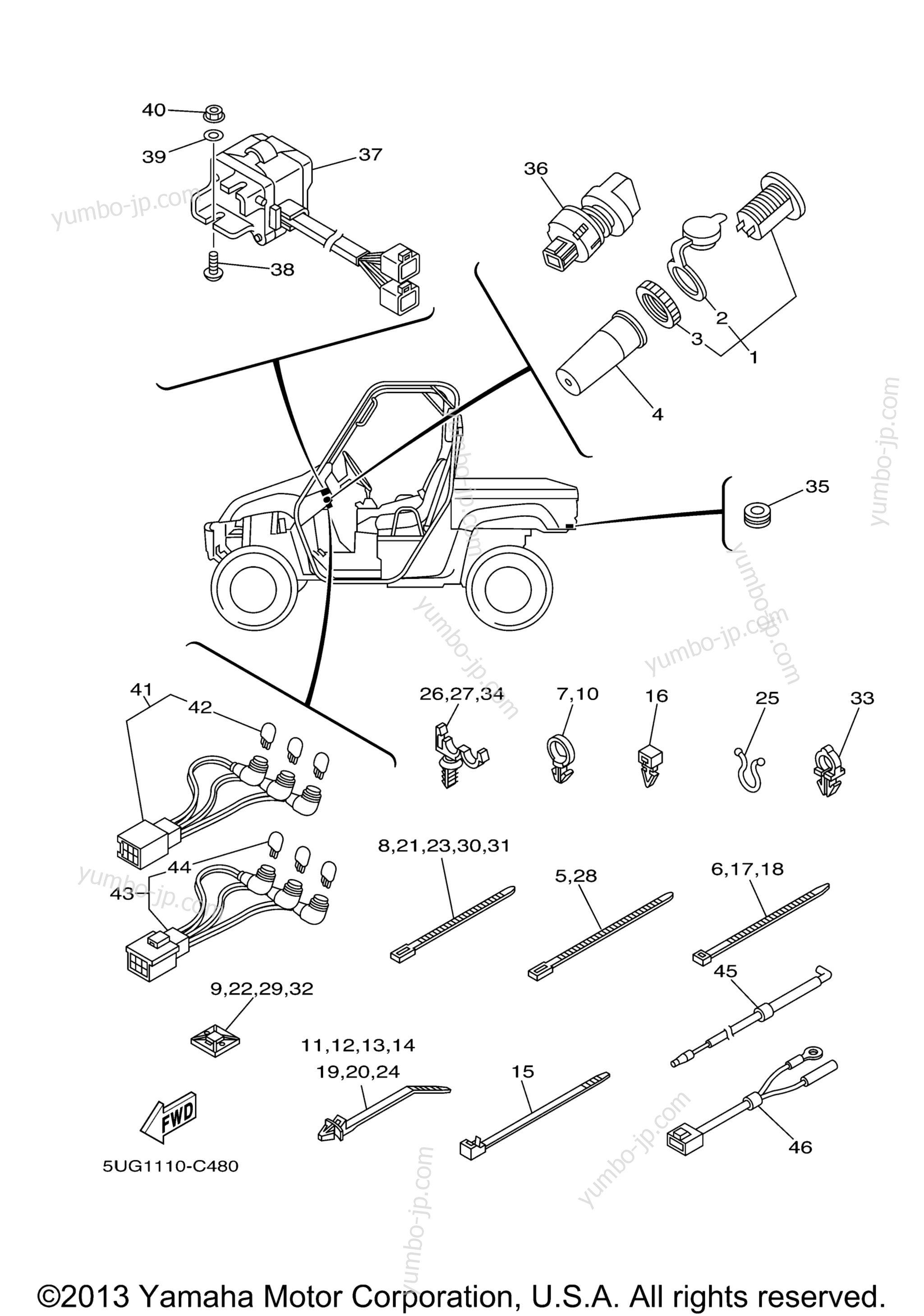 Electrical 2 for UTVs YAMAHA RHINO HARDWOODS CAMO (YXR660FAHS) 2004 year