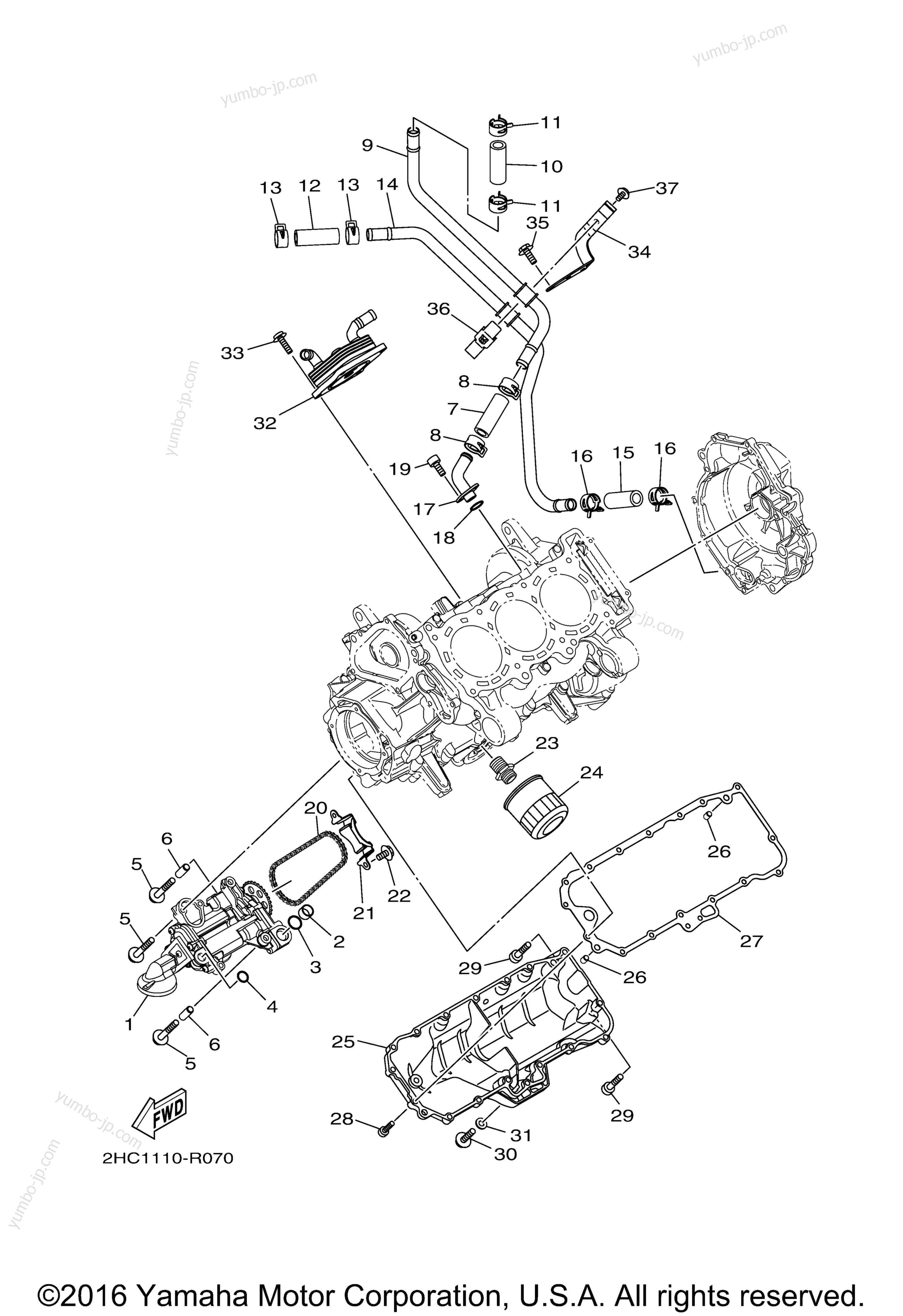 Масляный насос для мотовездеходов YAMAHA YXZ1000R EPS SS SE (YXZ10YESHB) 2017 г.