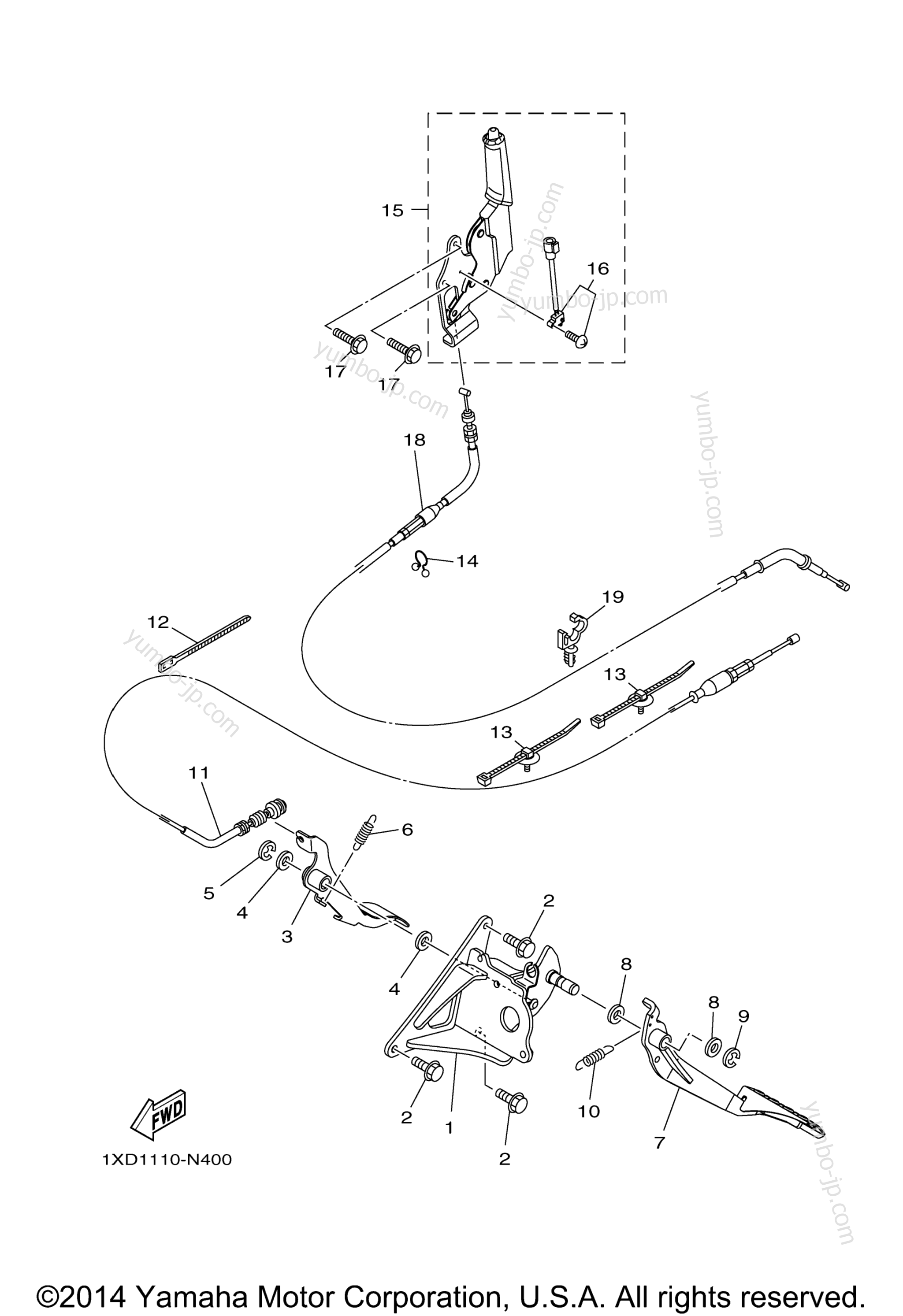 Pedal Wire для мотовездеходов YAMAHA VIKING 700 EPS (YXM700PEL) 2014 г.