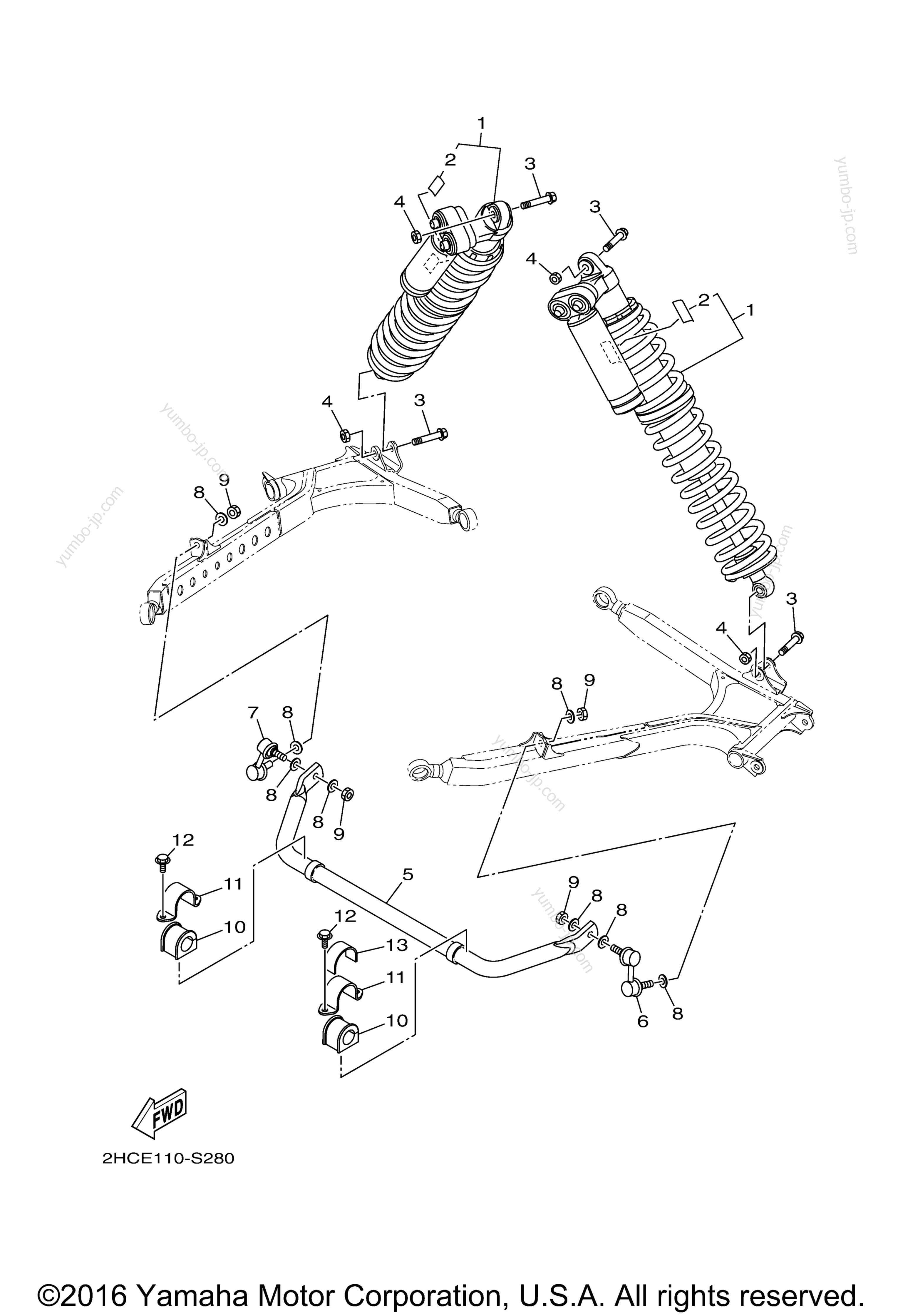 Rear Suspension для мотовездеходов YAMAHA YXZ1000R EPS SS SE (YXZ10YESHB) 2017 г.