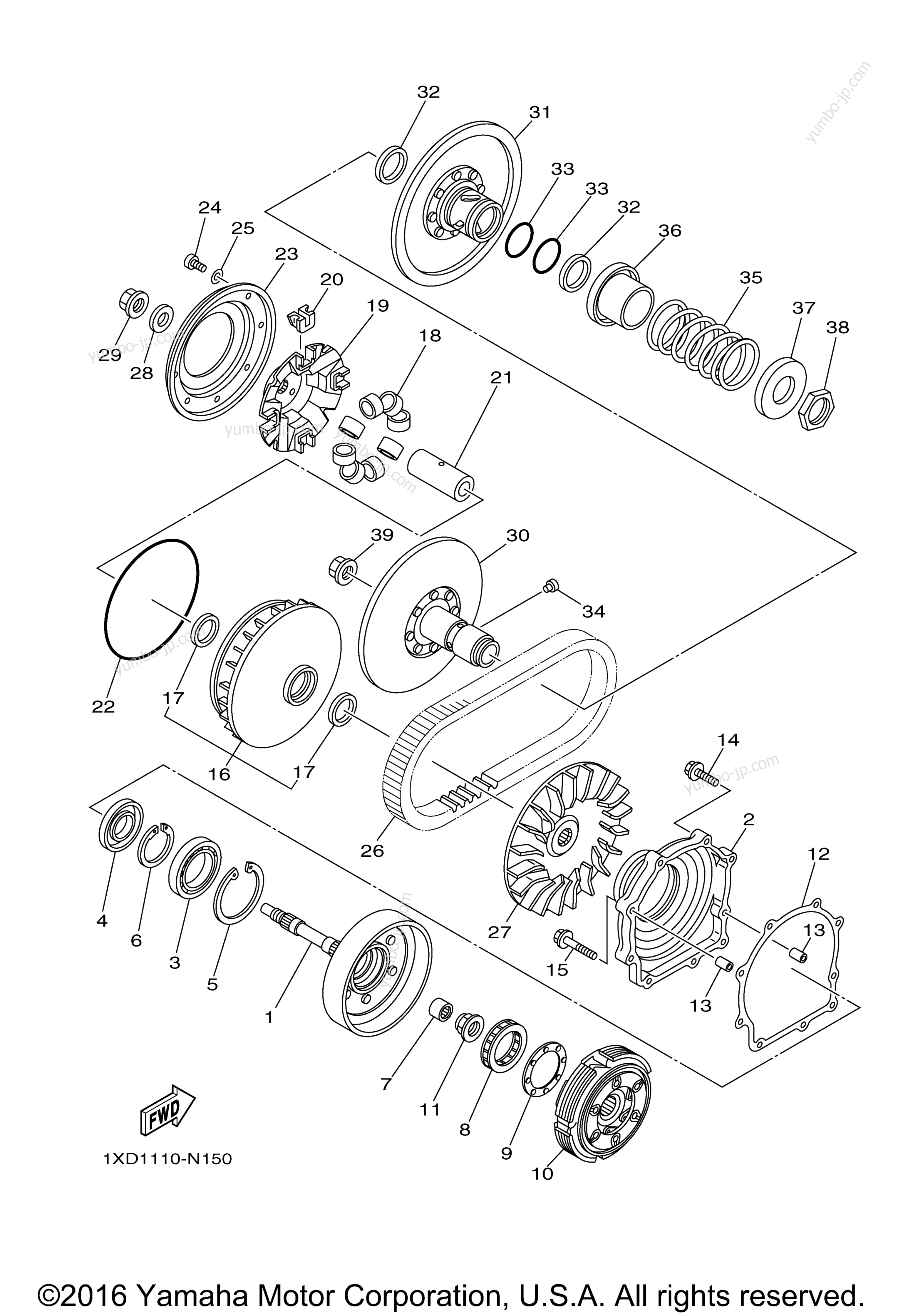 CLUTCH for UTVs YAMAHA VIKING EPS (YXM70VPAHL) 2017 year