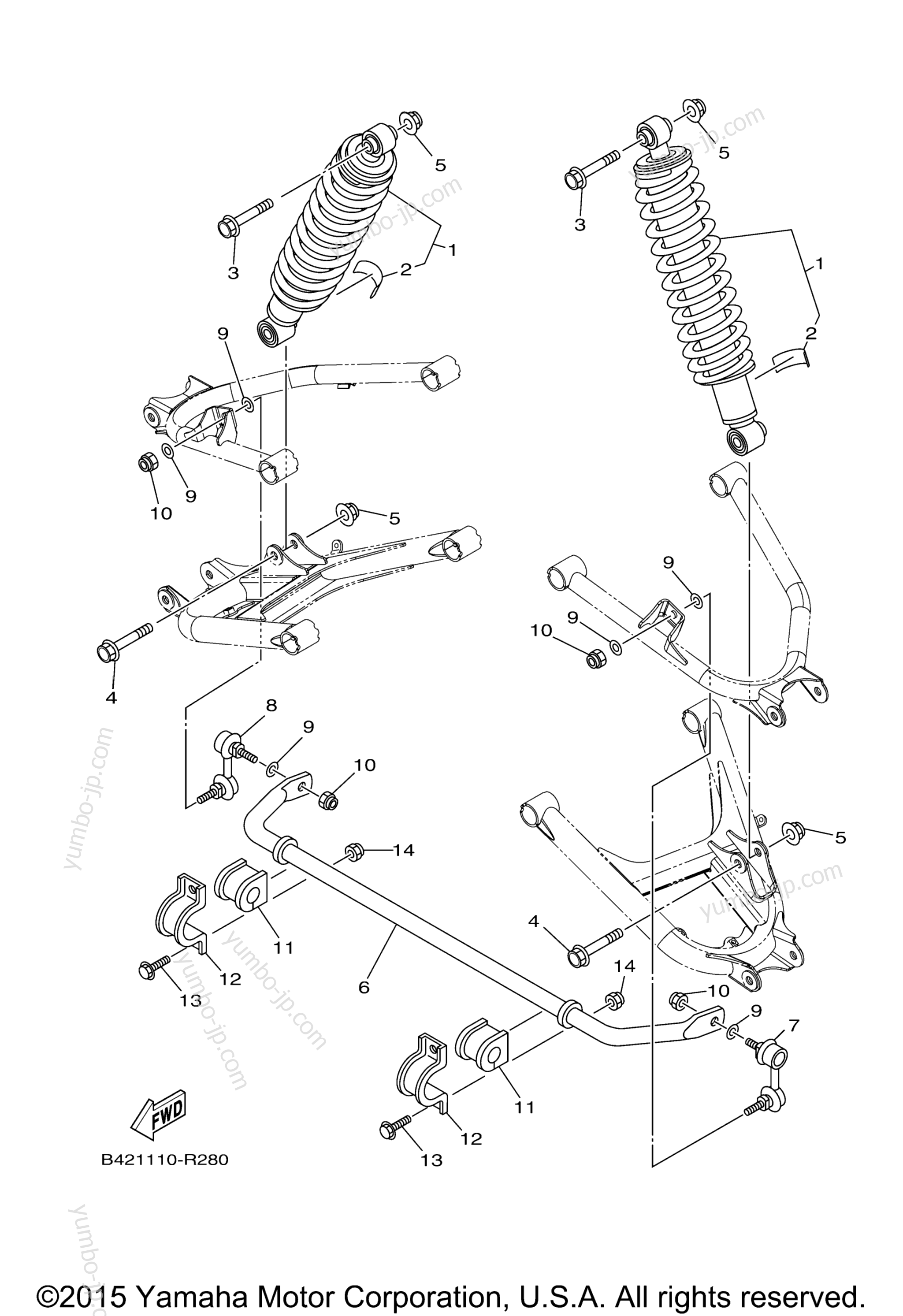 Rear Suspension для мотовездеходов YAMAHA VIKING VI EPS RANCH EDITION (YXC70VPRGC) 2016 г.