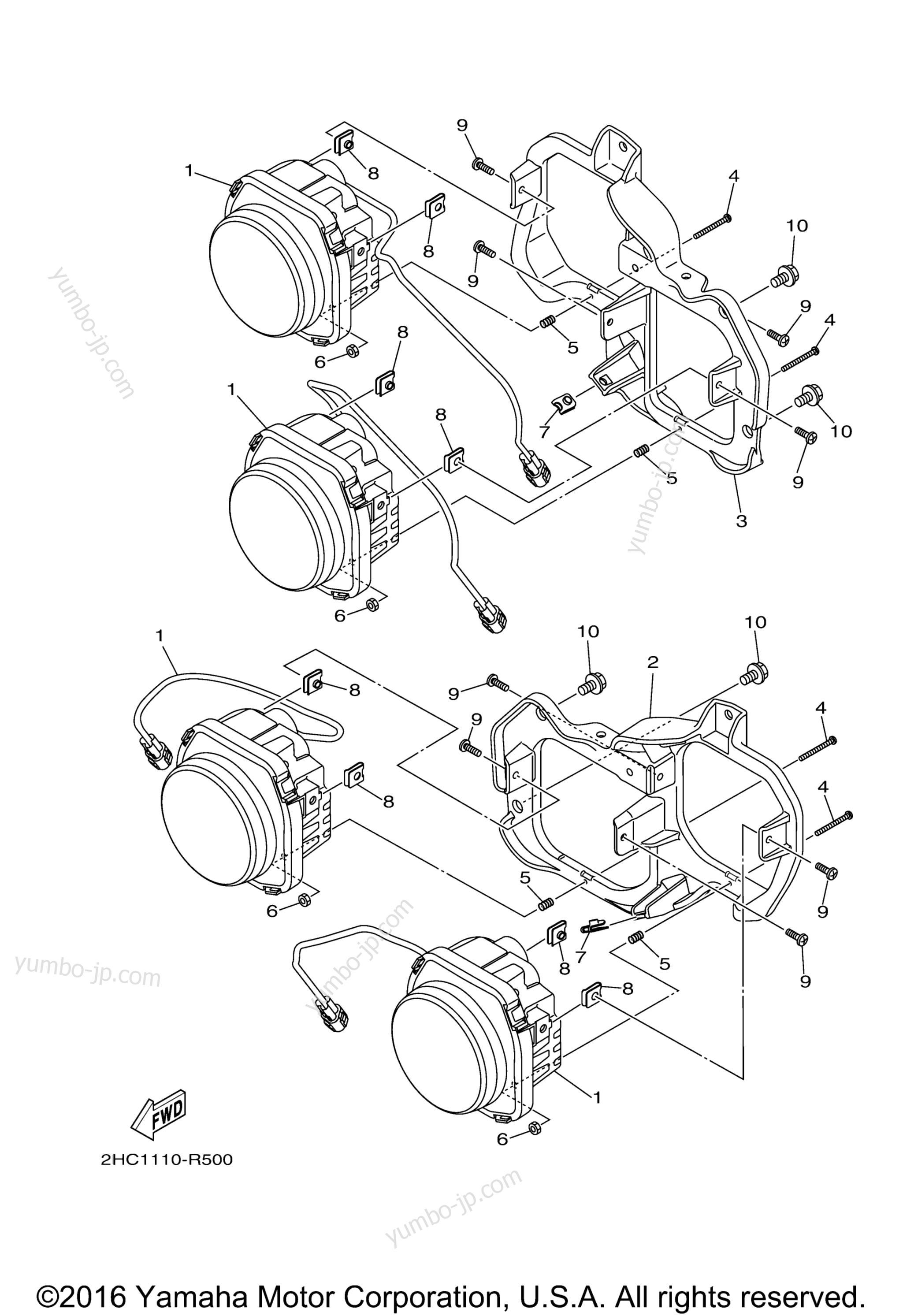 HEADLIGHT для мотовездеходов YAMAHA YXZ1000 EPS (YXZ10YPXGL) 2016 г.