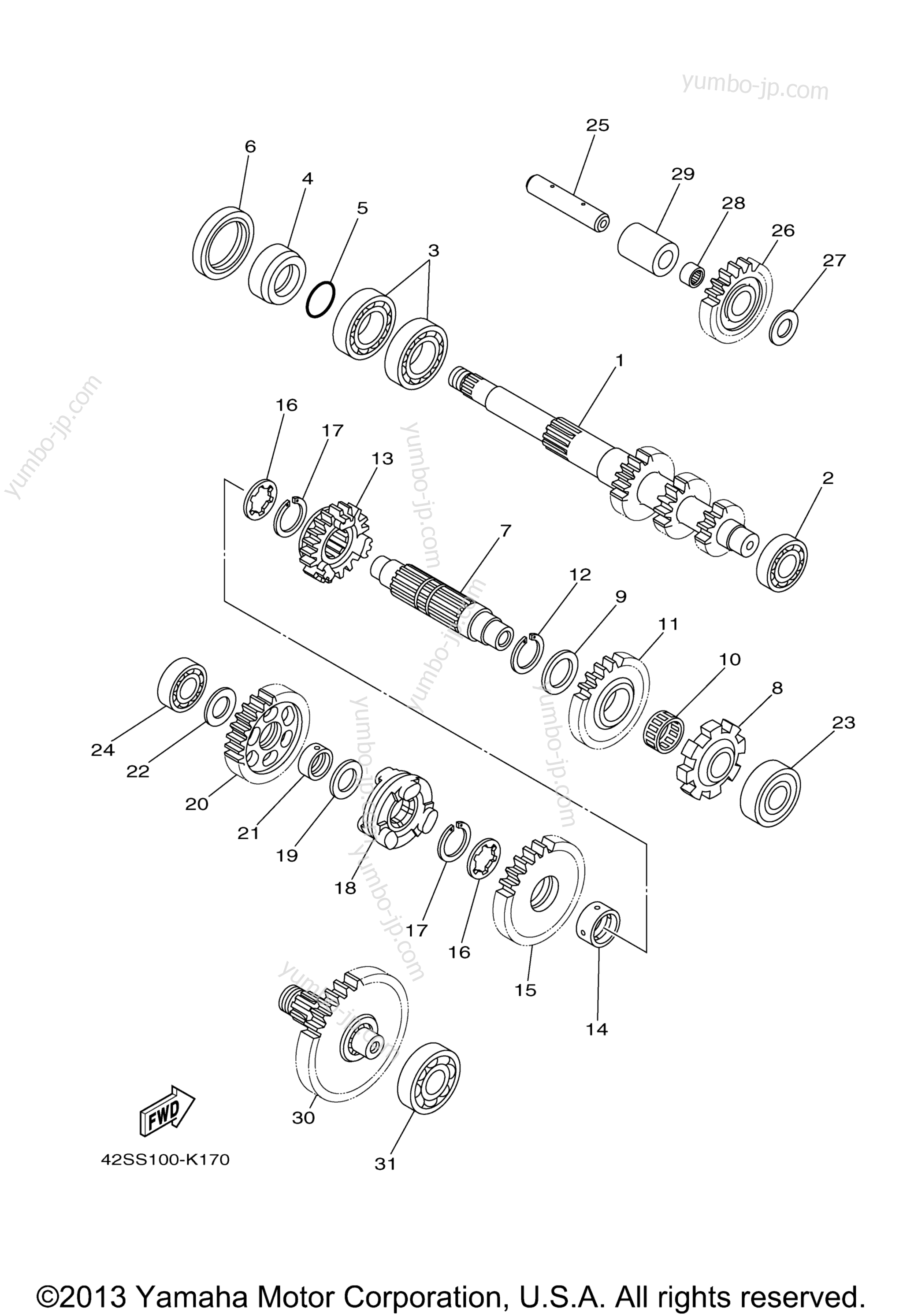 TRANSMISSION для мотовездеходов YAMAHA RHINO 700 HUNTER (YXR7FHA) 2011 г.