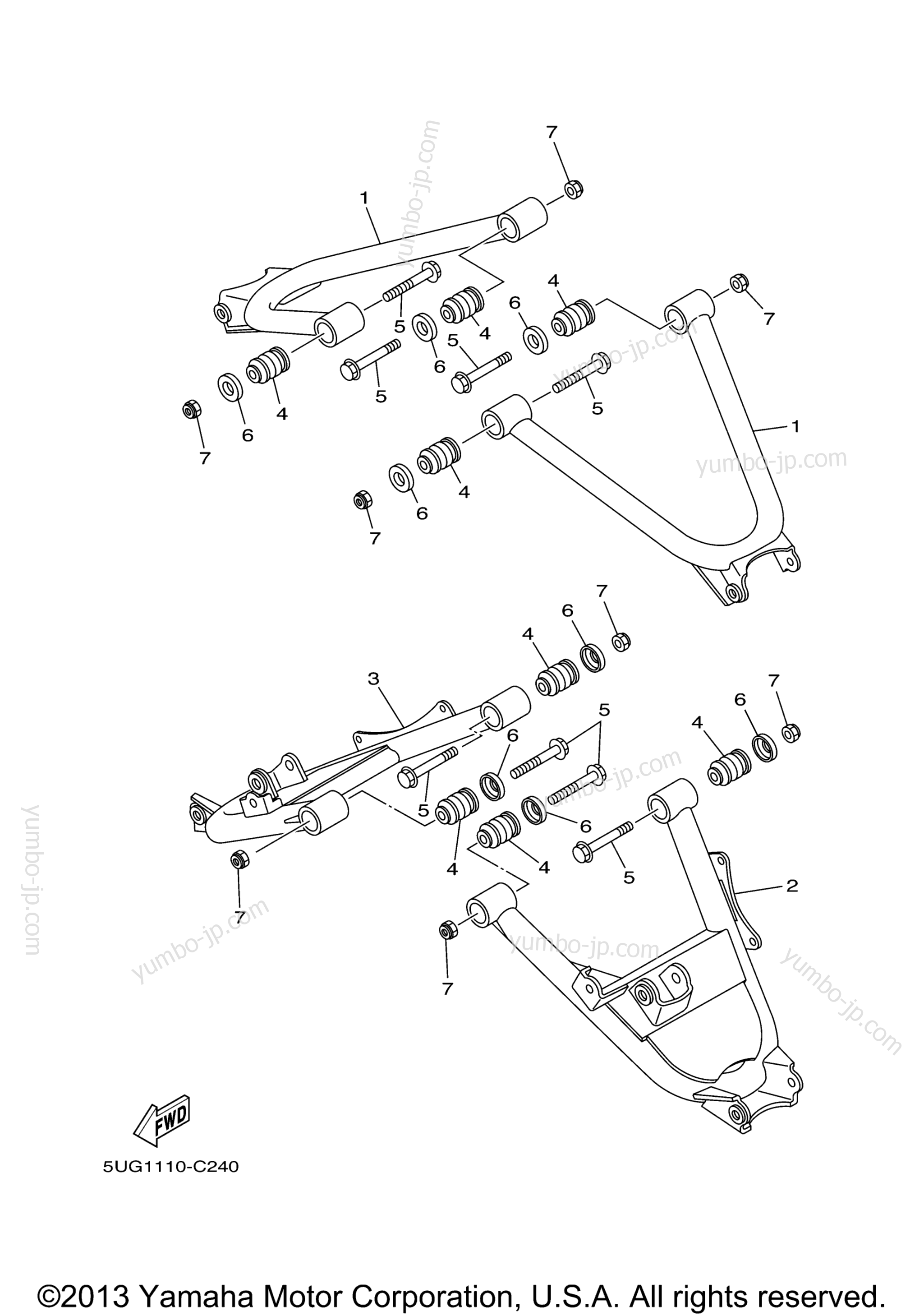 REAR ARM for UTVs YAMAHA RHINO 660 (YXR660FAS) 2004 year