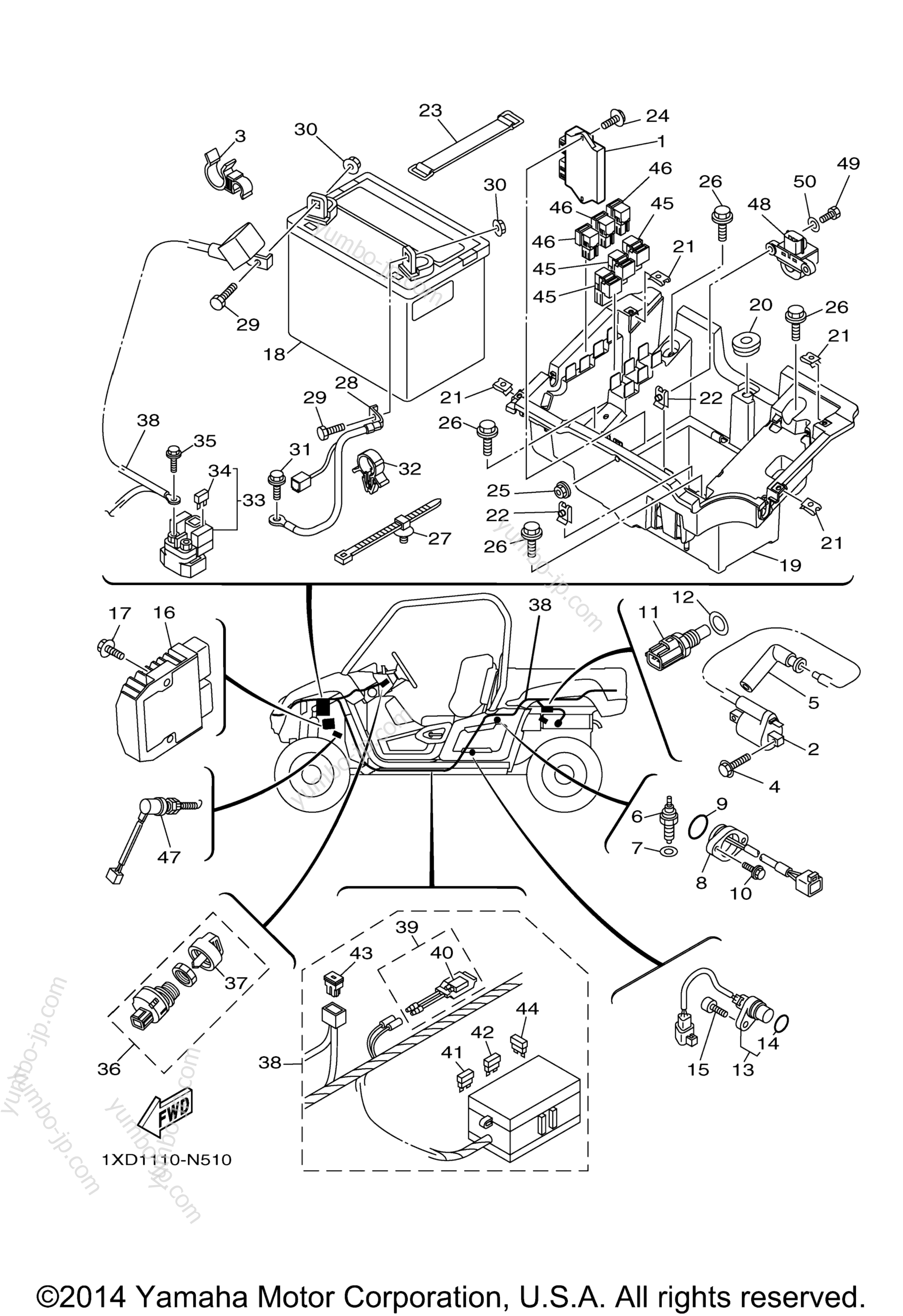 Electrical 1 for UTVs YAMAHA VIKING (YXM700DFL) 2015 year