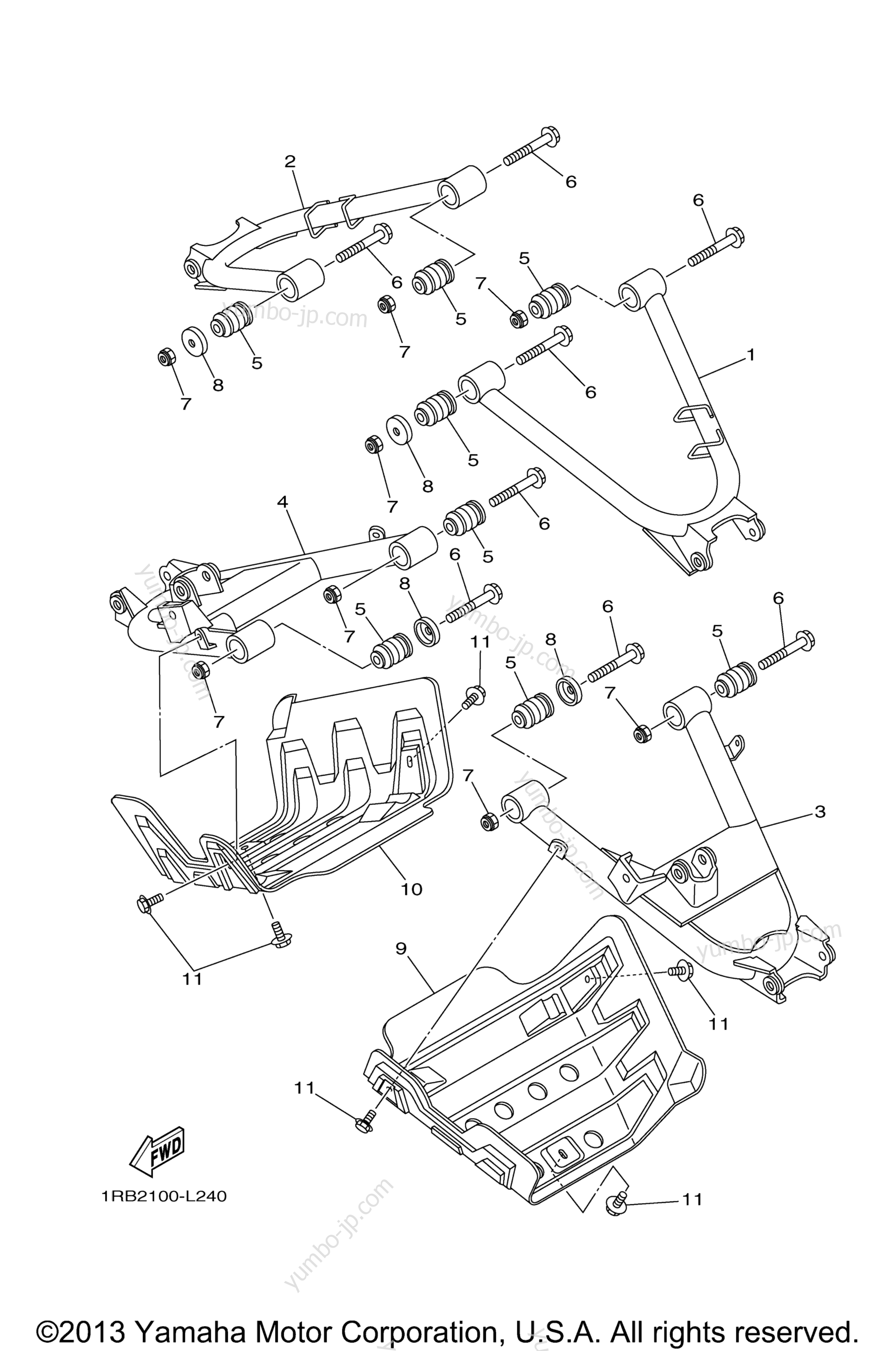 REAR ARM for UTVs YAMAHA RHINO 700 (YXR7FBGR) 2012 year