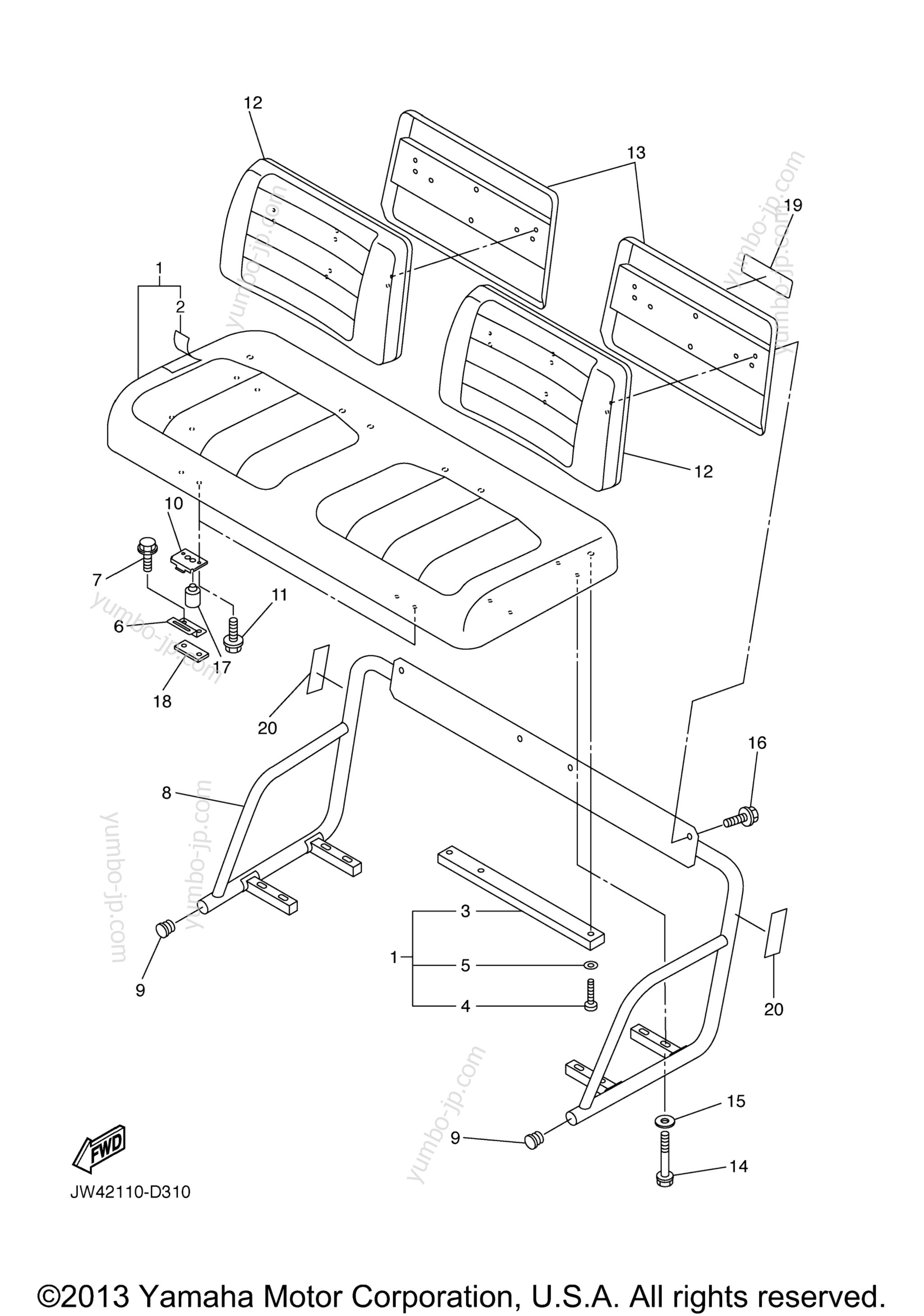 SEAT for UTVs YAMAHA PRO HAULER 700 (YXP700AT) 2005 year