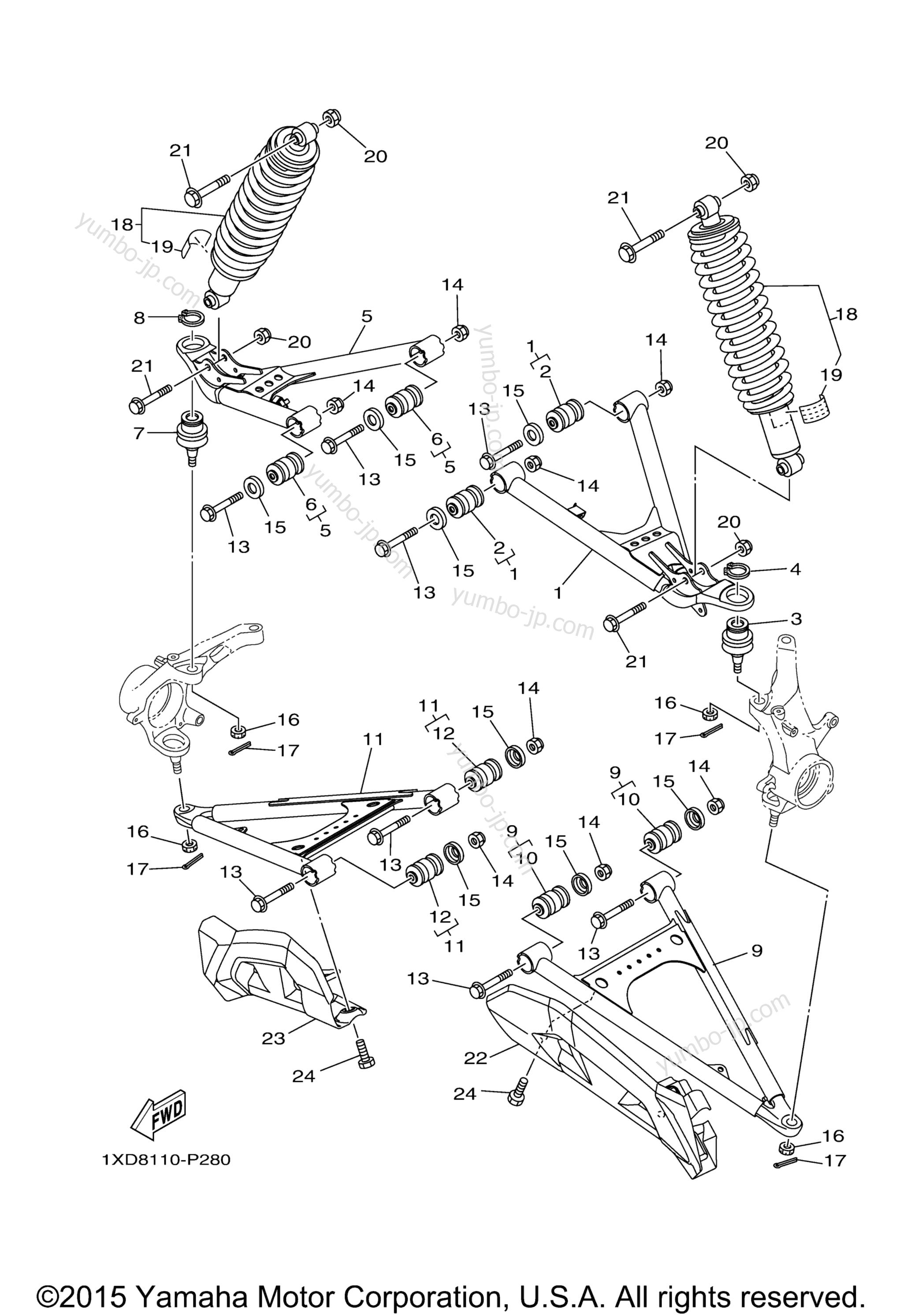 Front Suspension Wheel for UTVs YAMAHA VIKING (YXM70VDXGR) 2016 year