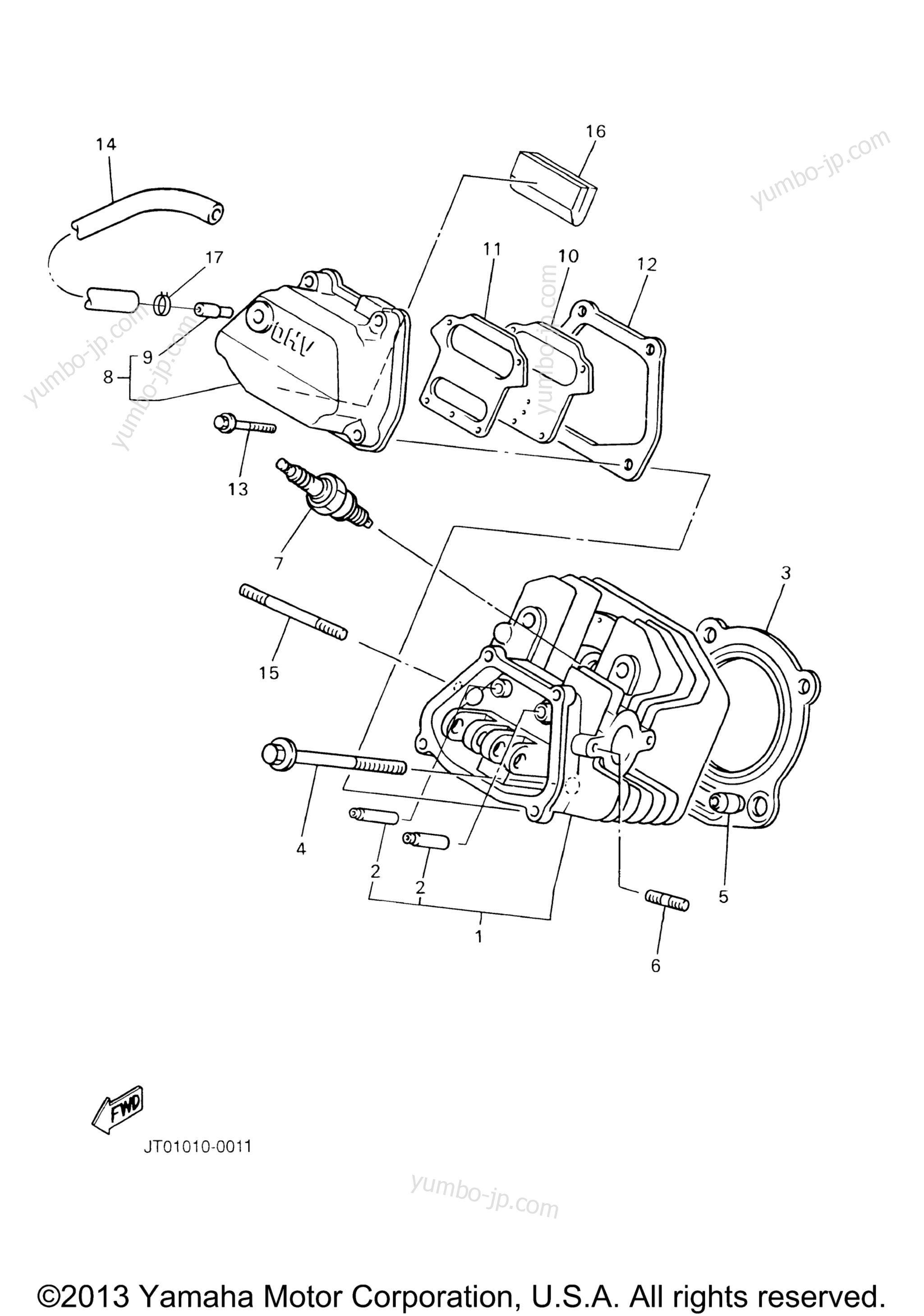 CYLINDER HEAD for UTVs YAMAHA PRO HAULER 700 (YXP700AS) 2004 year