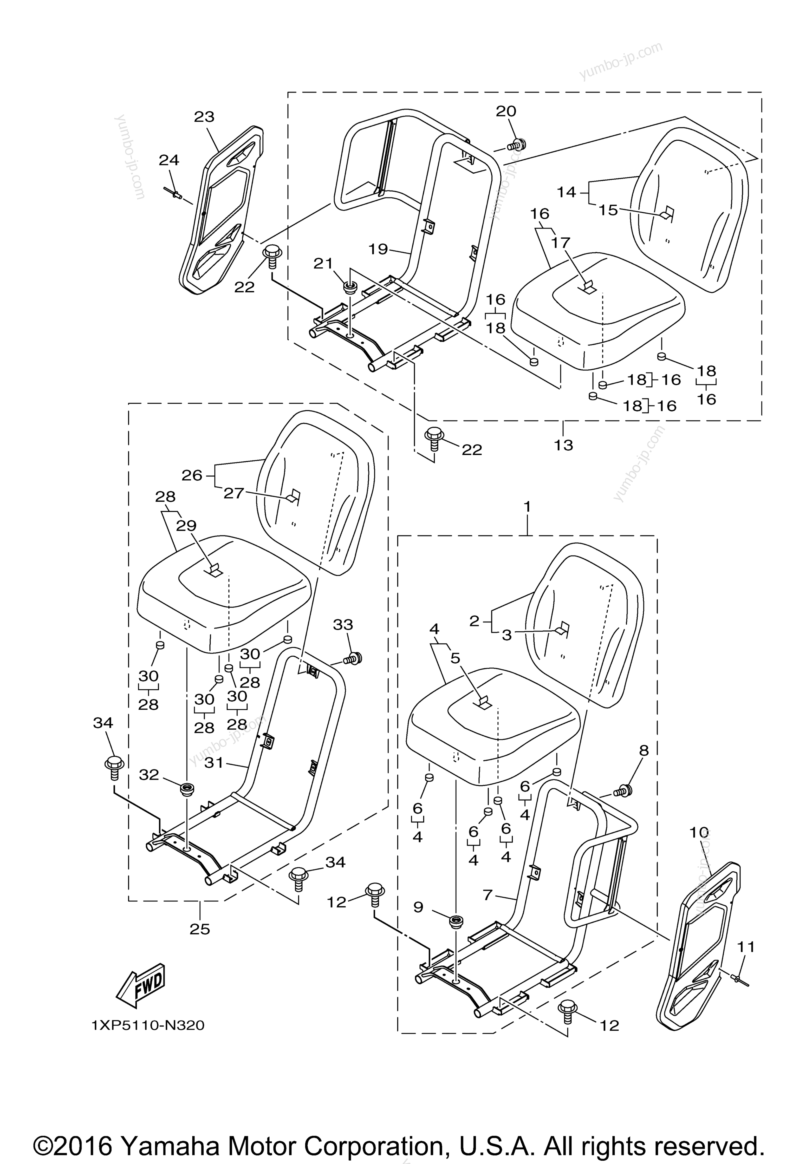 SEAT for UTVs YAMAHA VIKING (YXM70VDHHH) 2017 year