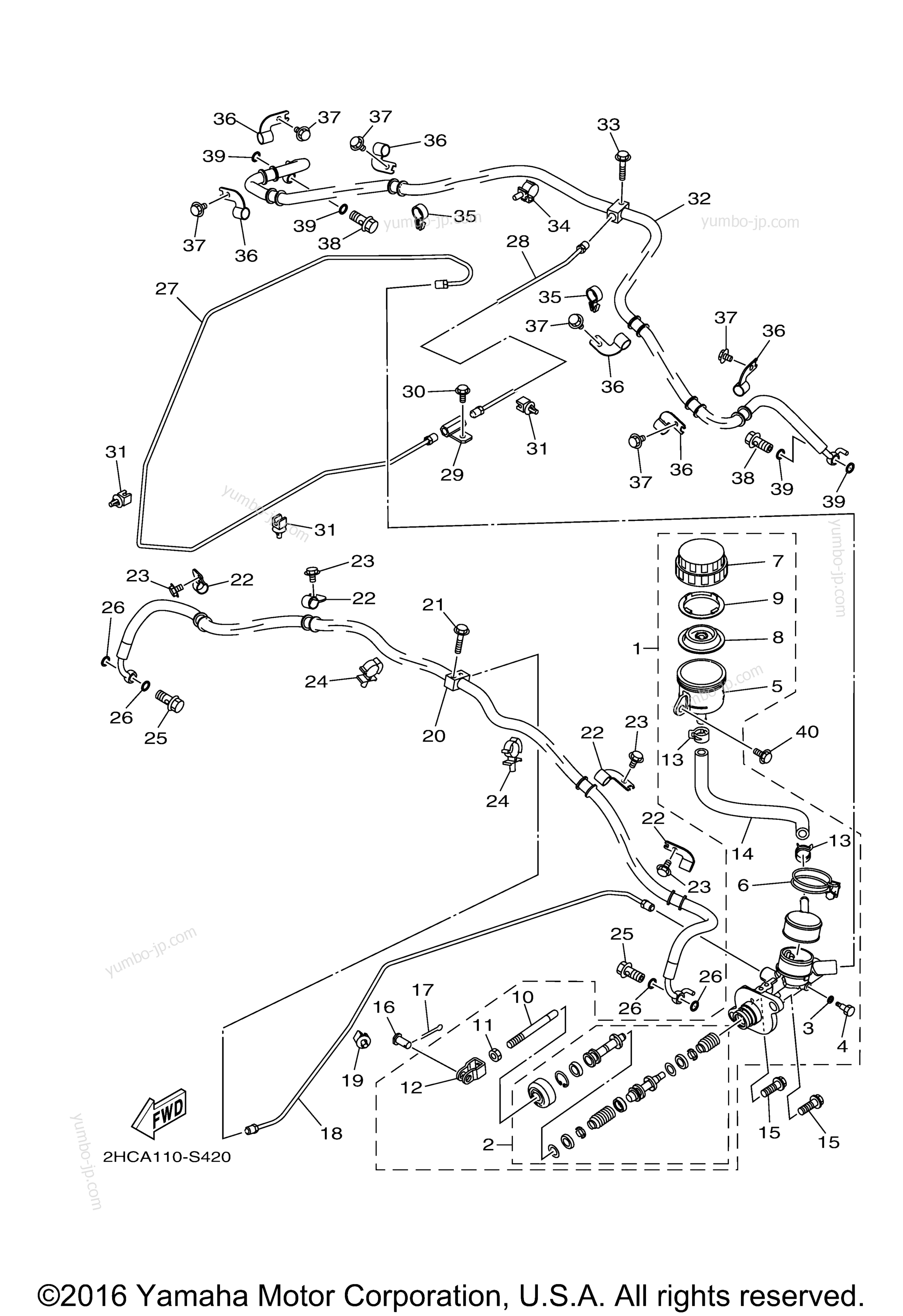 Master Cylinder для мотовездеходов YAMAHA YXZ1000R EPS SS SE (YXZ10YESHB) 2017 г.