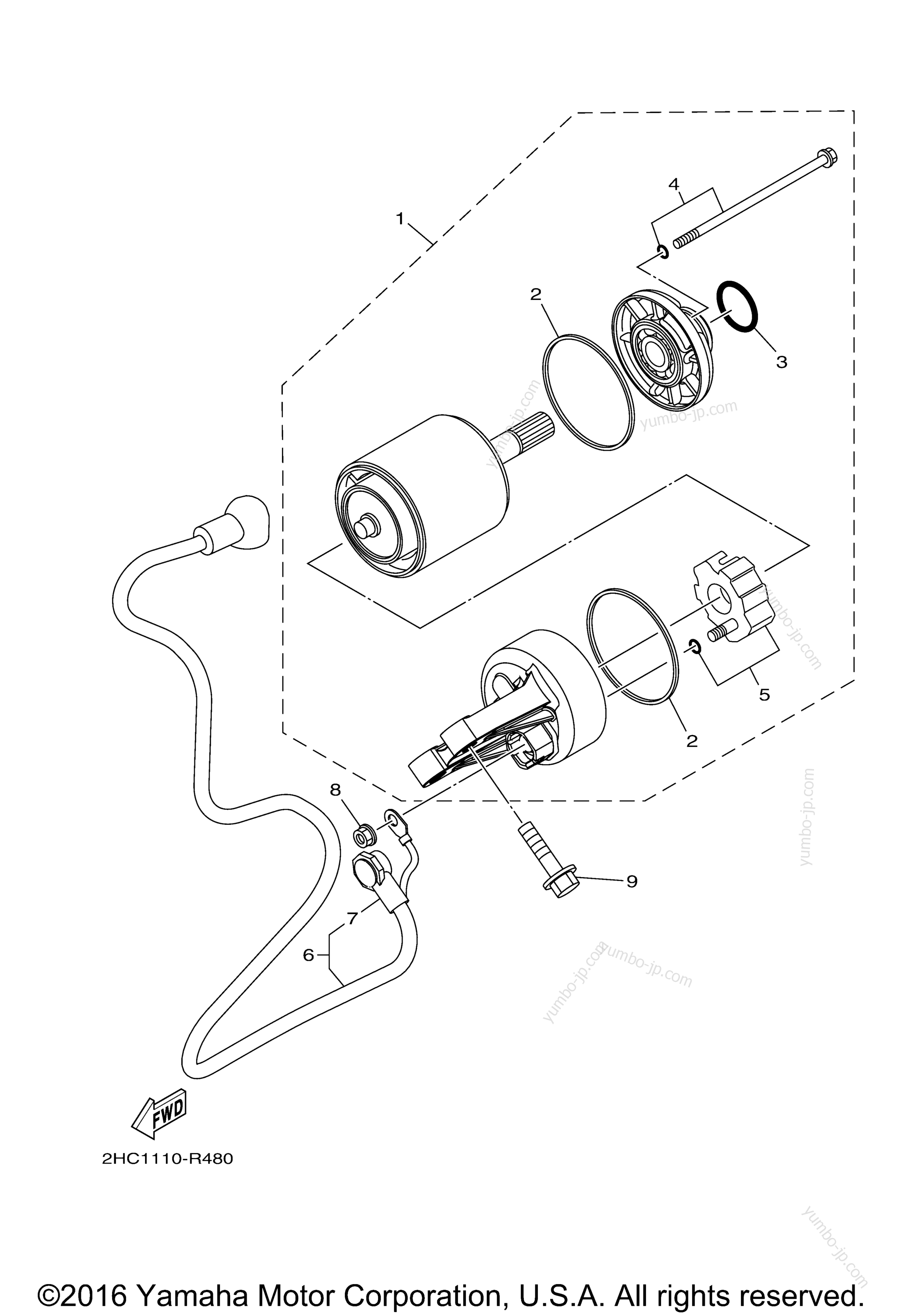 STARTING MOTOR for UTVs YAMAHA YXZ1000R EPS SS SE (YXZ10YESHB) 2017 year