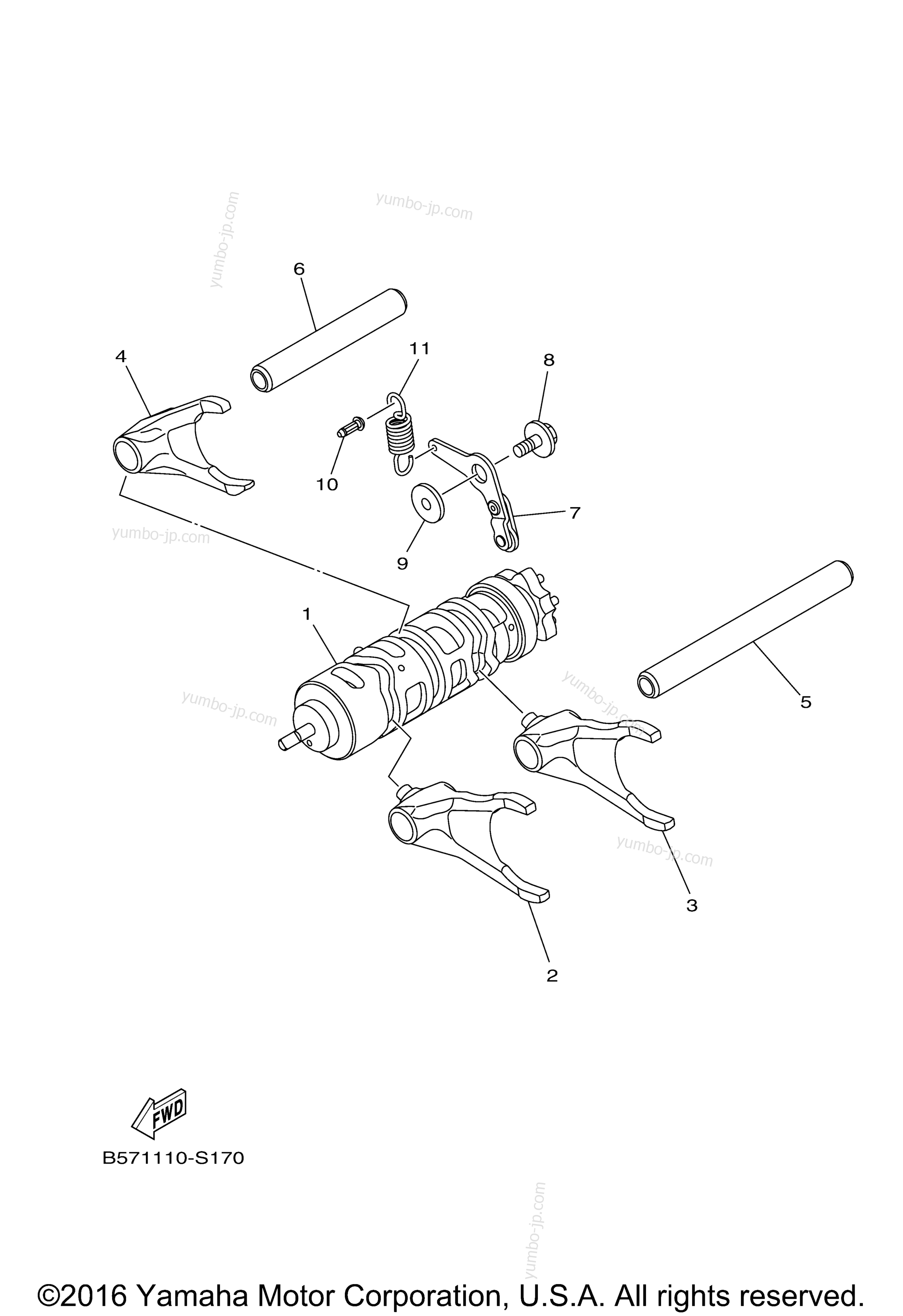 Shift Cam Fork для мотовездеходов YAMAHA YXZ1000R EPS SS SE (YXZ10YESHB) 2017 г.