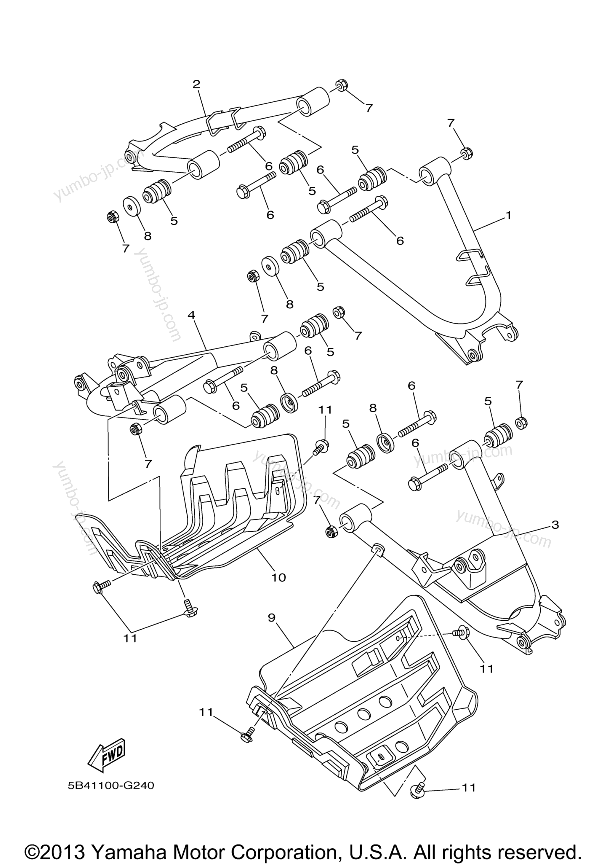 REAR ARM for UTVs YAMAHA RHINO 700 HUNTER (YXR7FHA) 2011 year