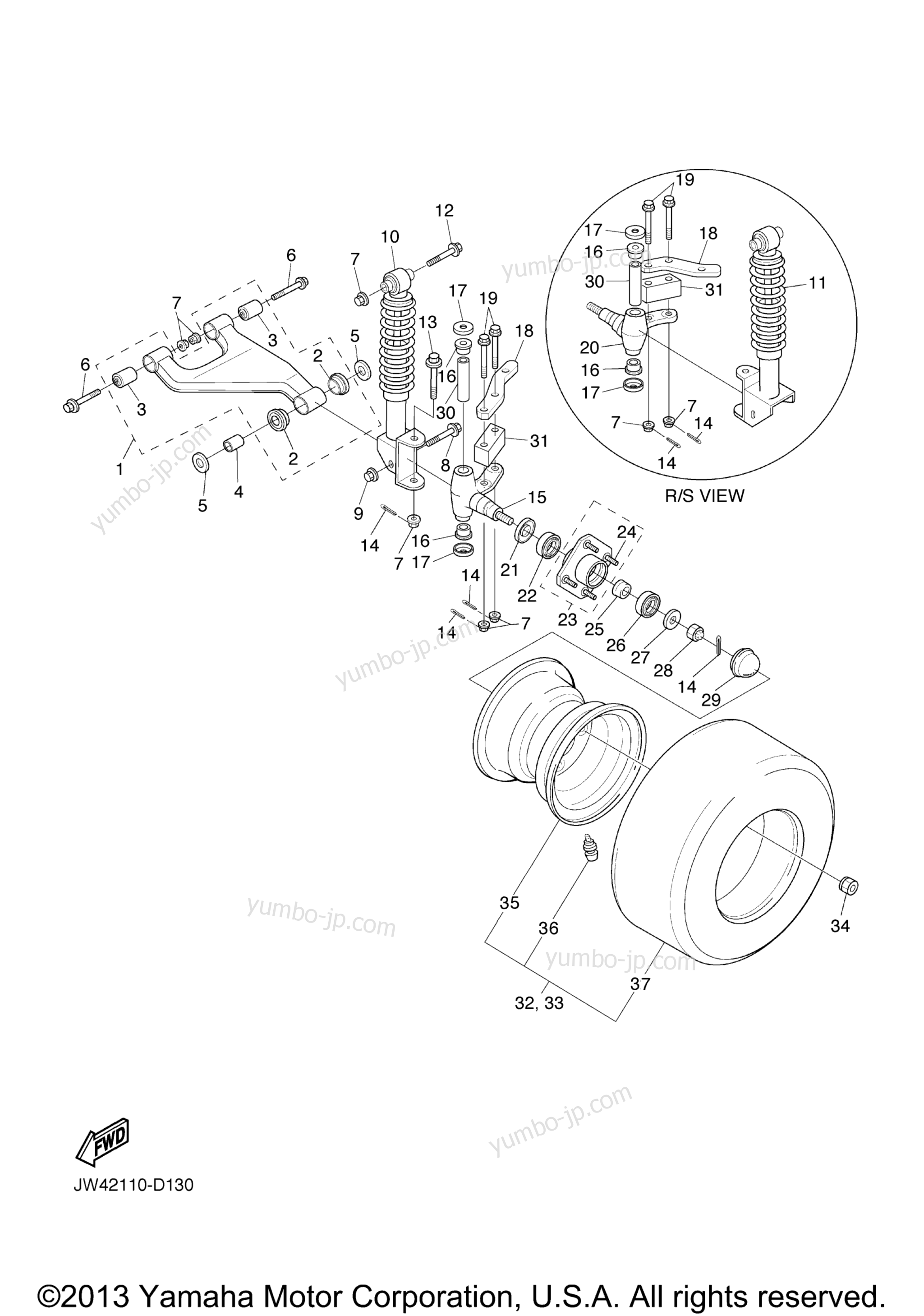 Front Suspension Wheel для мотовездеходов YAMAHA PRO HAULER 700 (YXP700AT) 2005 г.