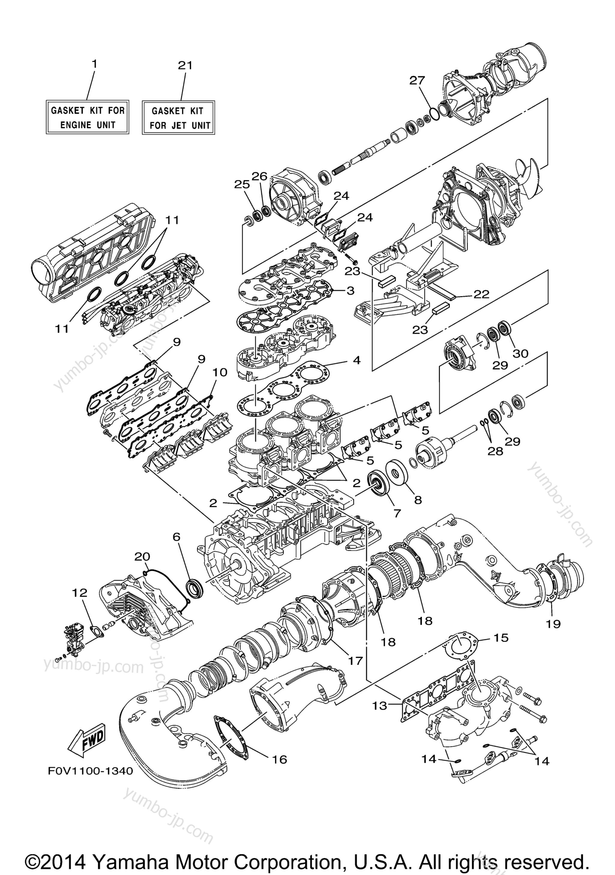 Repair Kit 1 для гидроциклов YAMAHA XLT1200 (XA1200AB) 2003 г.