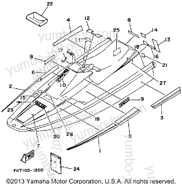 Graphic - Tool for watercrafts YAMAHA WR650P 1991 year