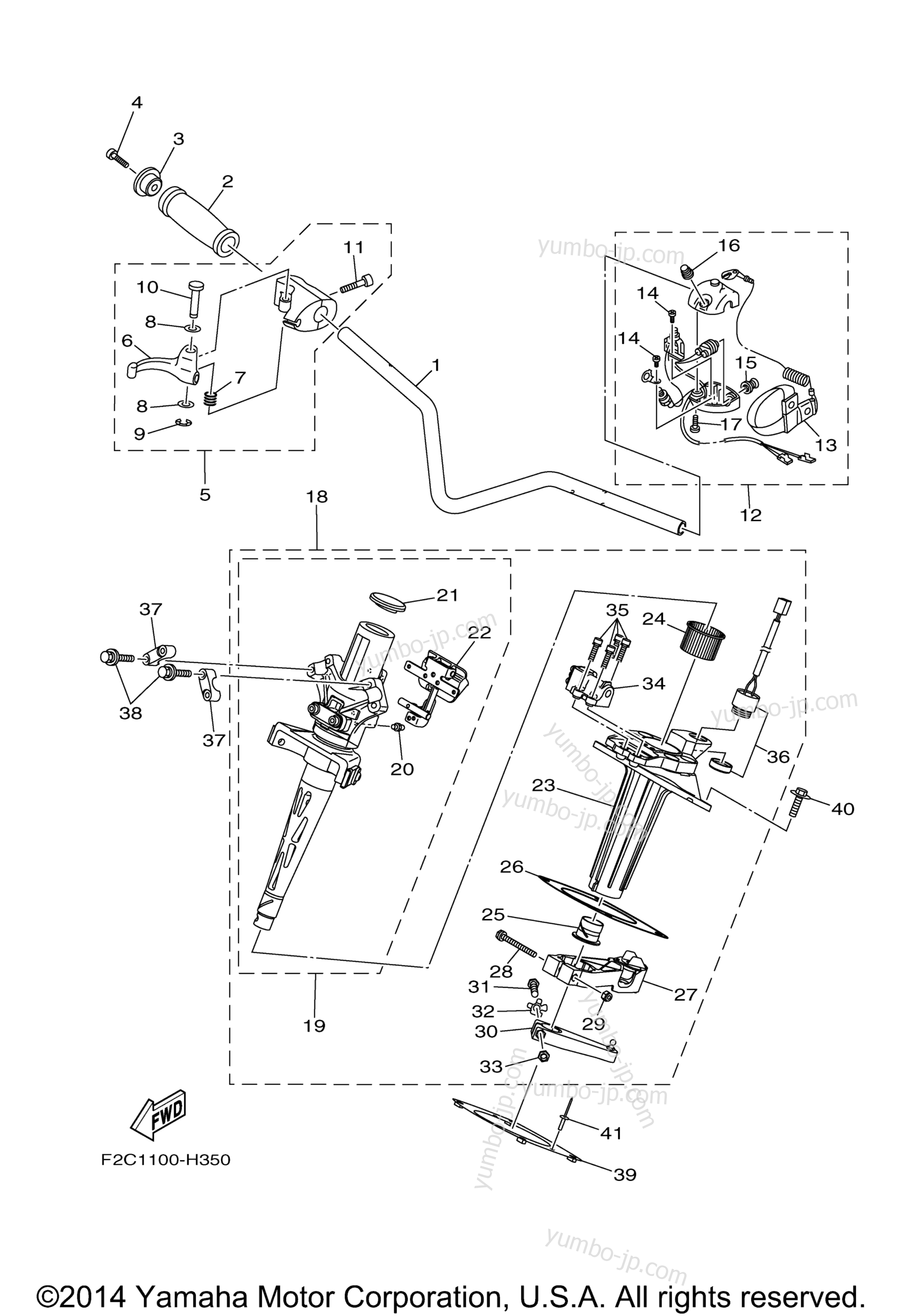 Steering 1 for watercrafts YAMAHA WAVERUNNER FZS (GX1800AN) 2014 year