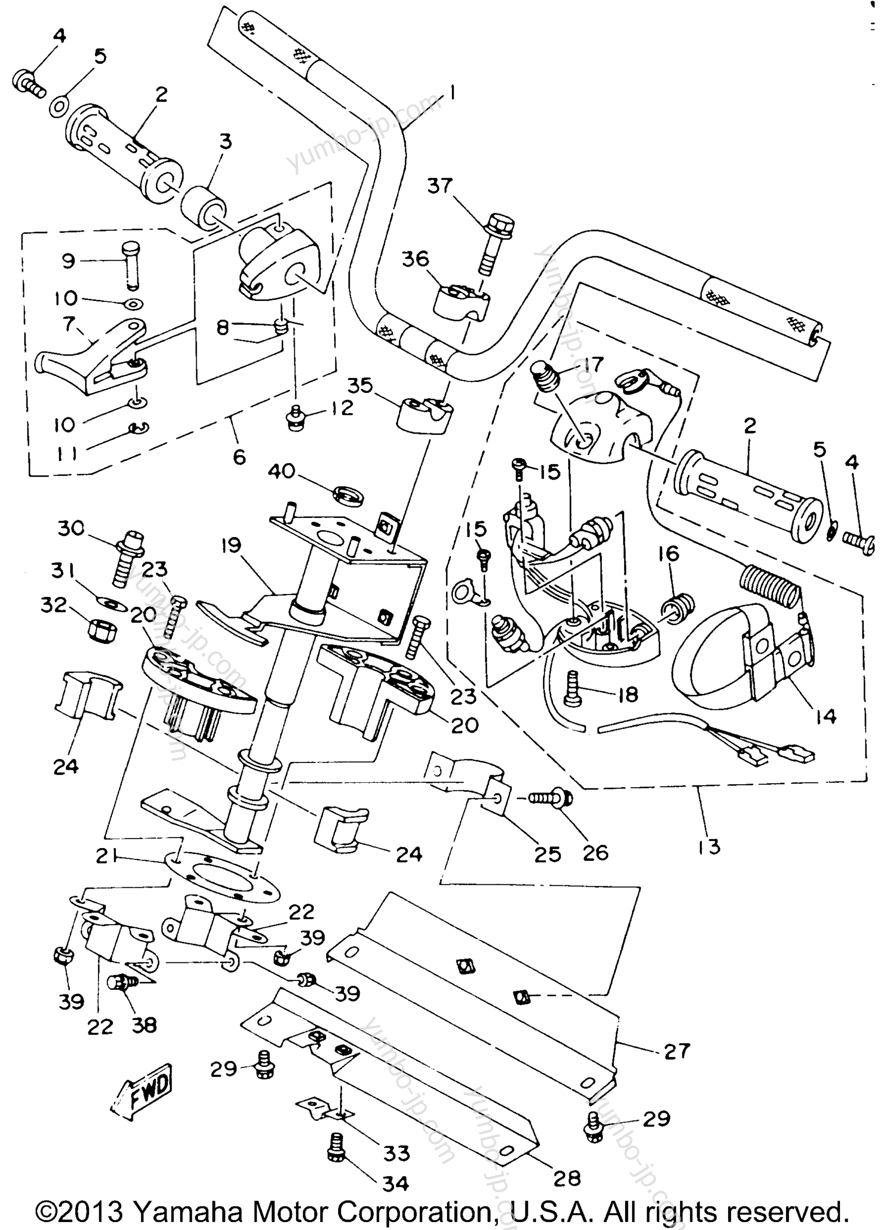 Steering 1 для гидроциклов YAMAHA WAVE RUNNER VXR (WRB650S) 1994 г.
