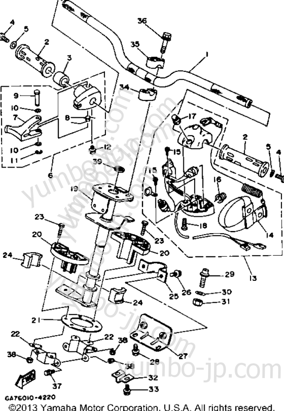 Steering 1 для гидроциклов YAMAHA WAVE BLASTER (WB700S) 1994 г.