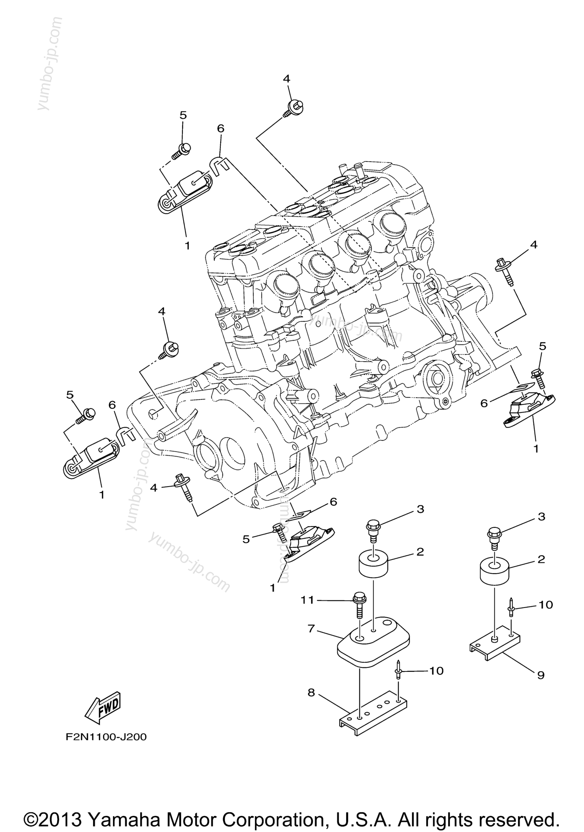 ENGINE MOUNT для гидроциклов YAMAHA VX CRUISER (VX1100AL) 2012 г.
