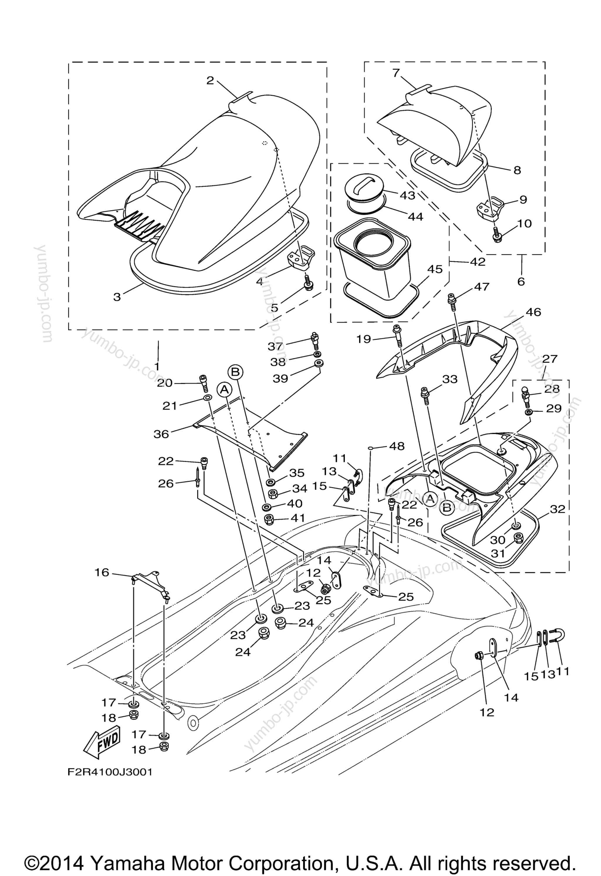 Seat & Under Locker для гидроциклов YAMAHA WAVERUNNER FZR (GX1800N) 2014 г.