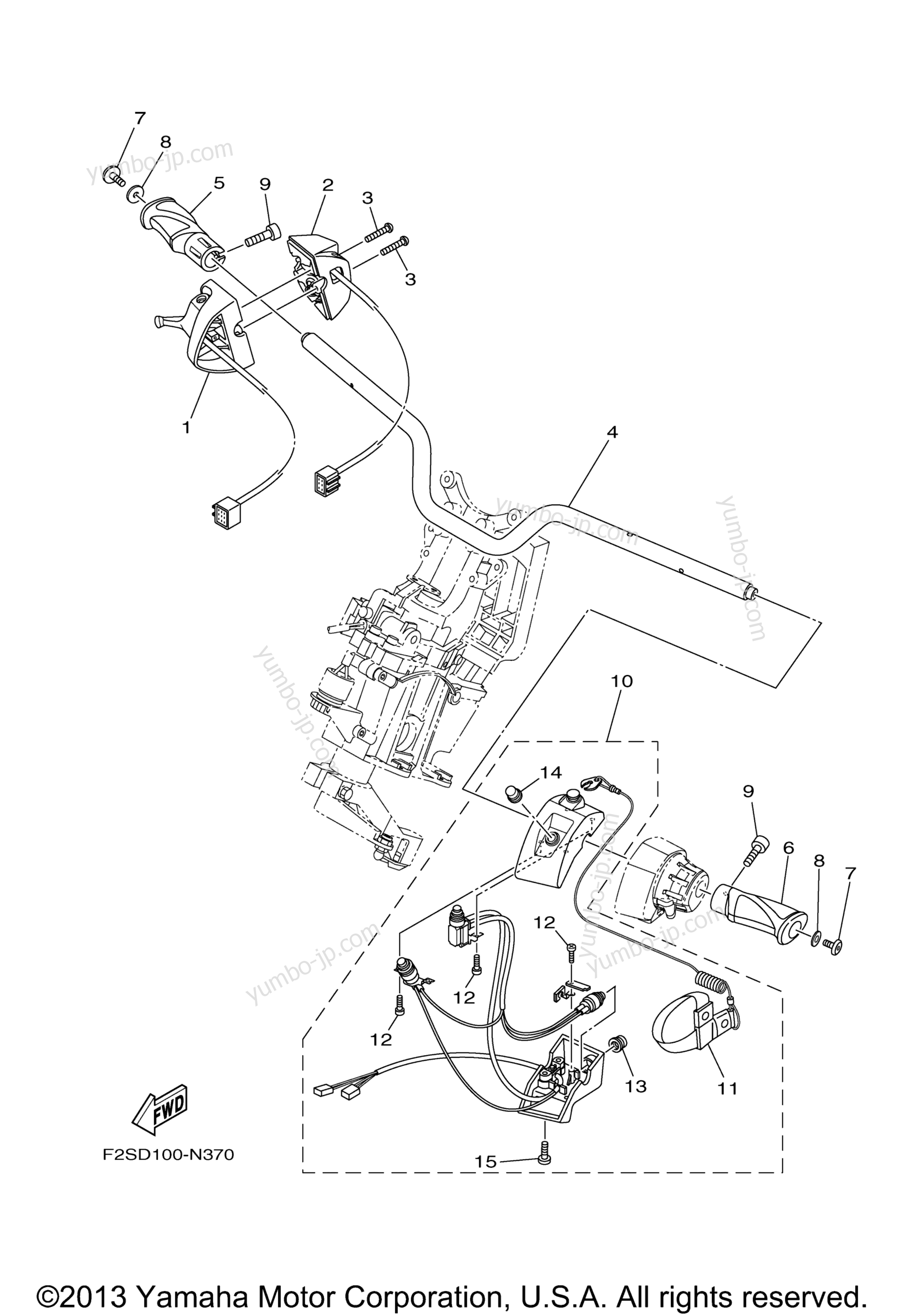Steering 1 для гидроциклов YAMAHA WAVE RUNNER FX SHO (FA1800N) 2014 г.