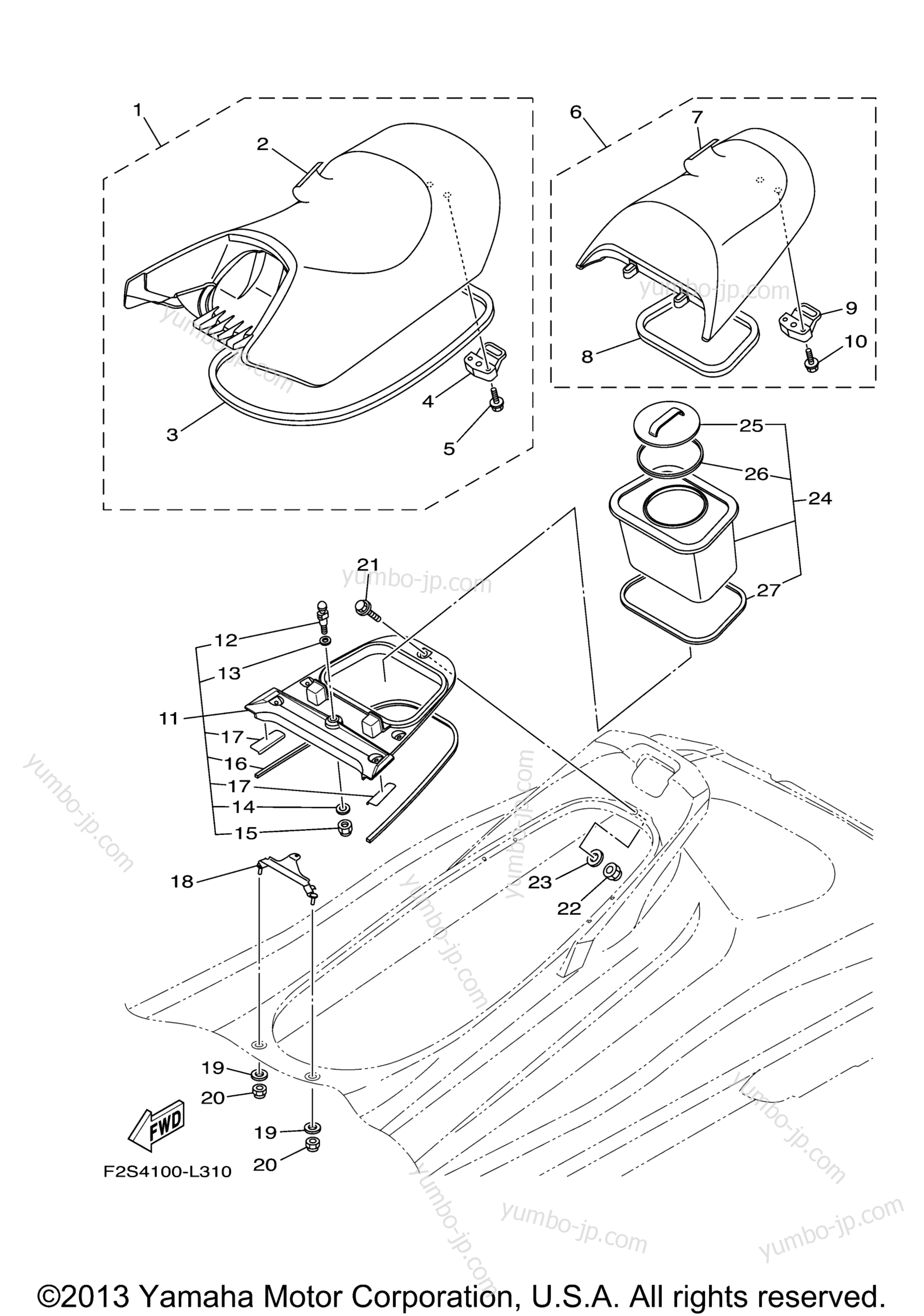Seat & Under Locker for watercrafts YAMAHA WAVE RUNNER FX SHO (FA1800M) 2013 year